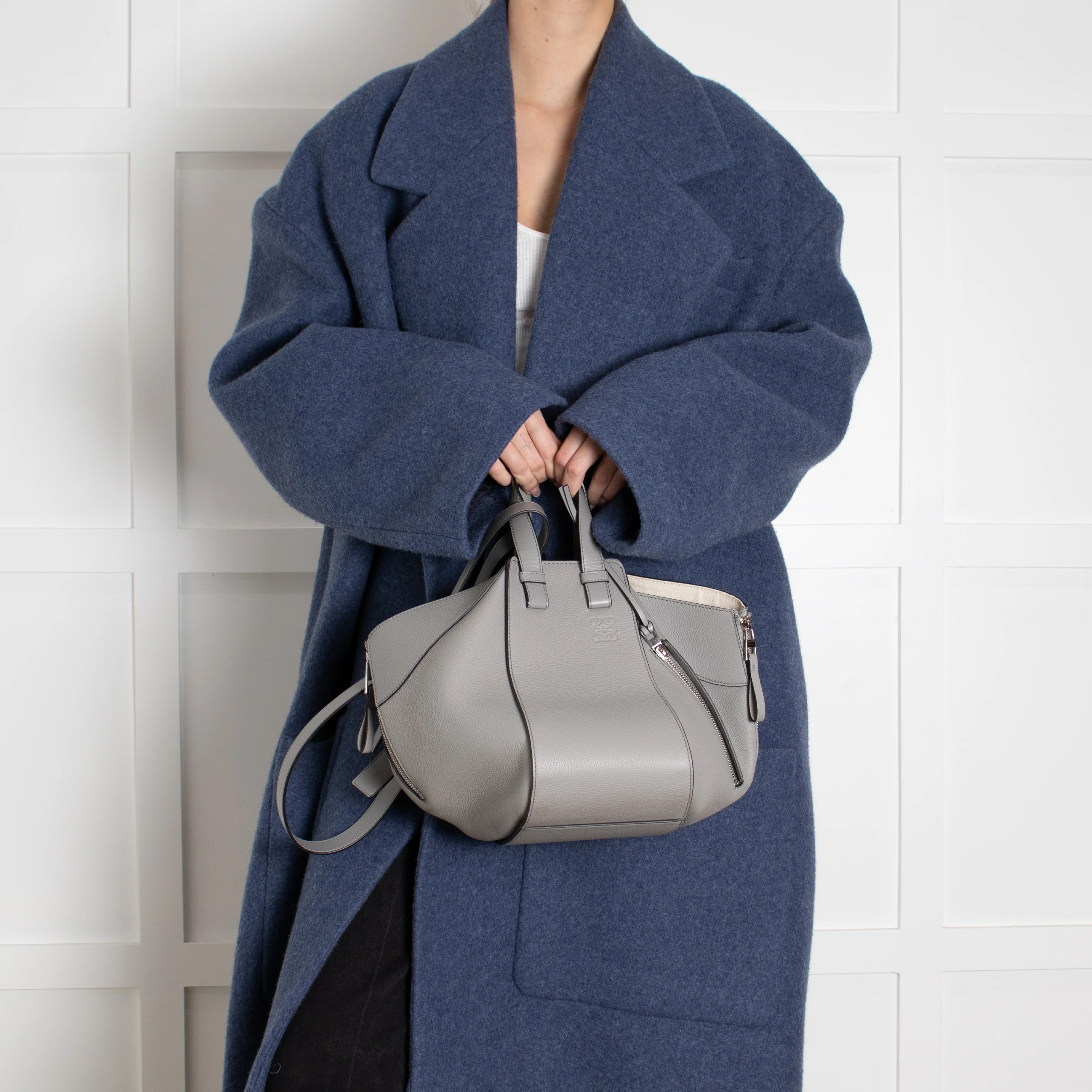 Loewe Grey Leather Small Hammock Bag - Image 2