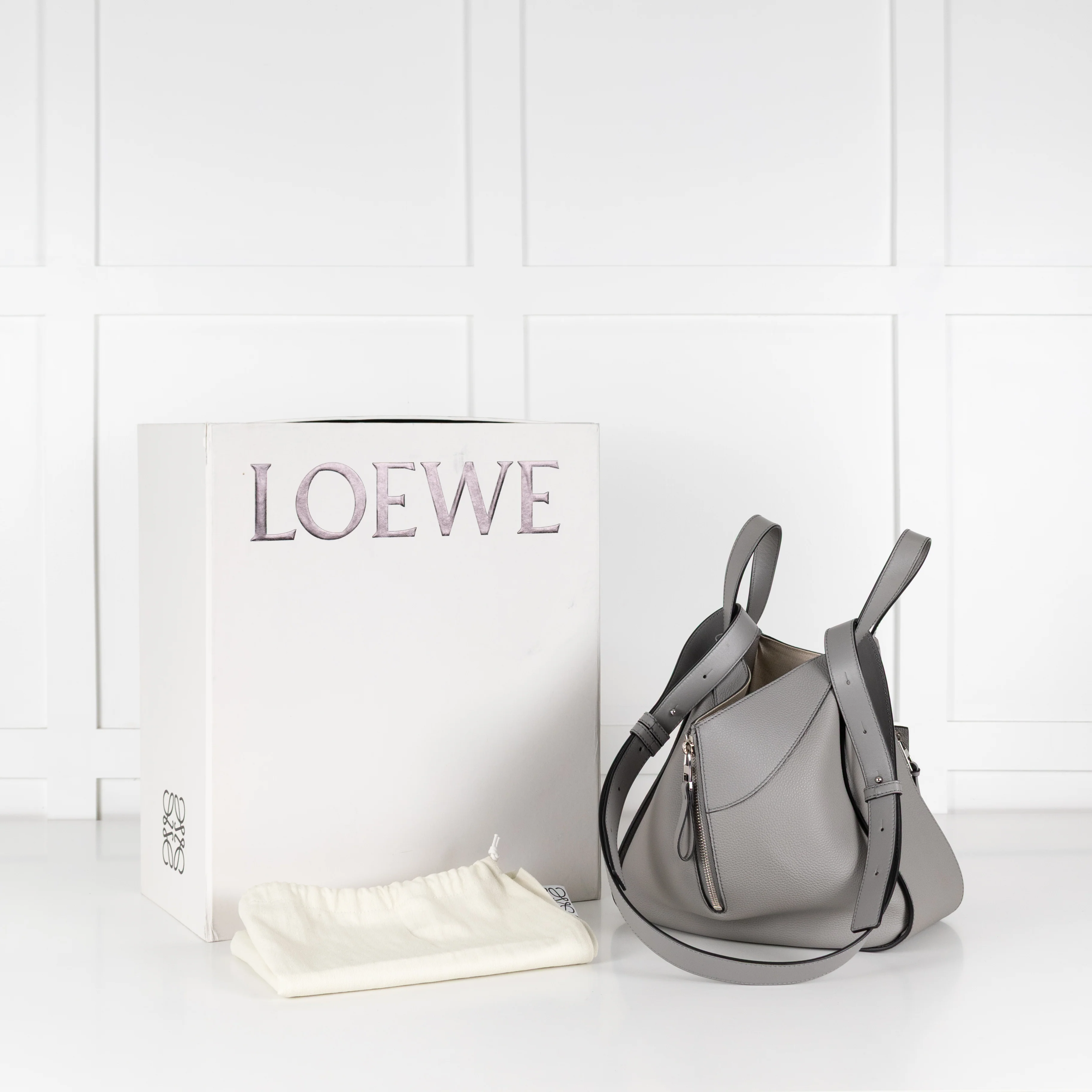 Loewe Grey Leather Small Hammock Bag - Image 3