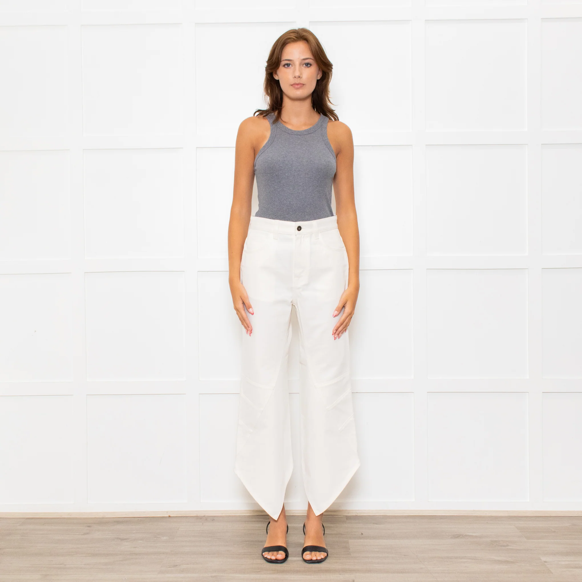Loewe White Pointy Ankle Hem Denim Trousers