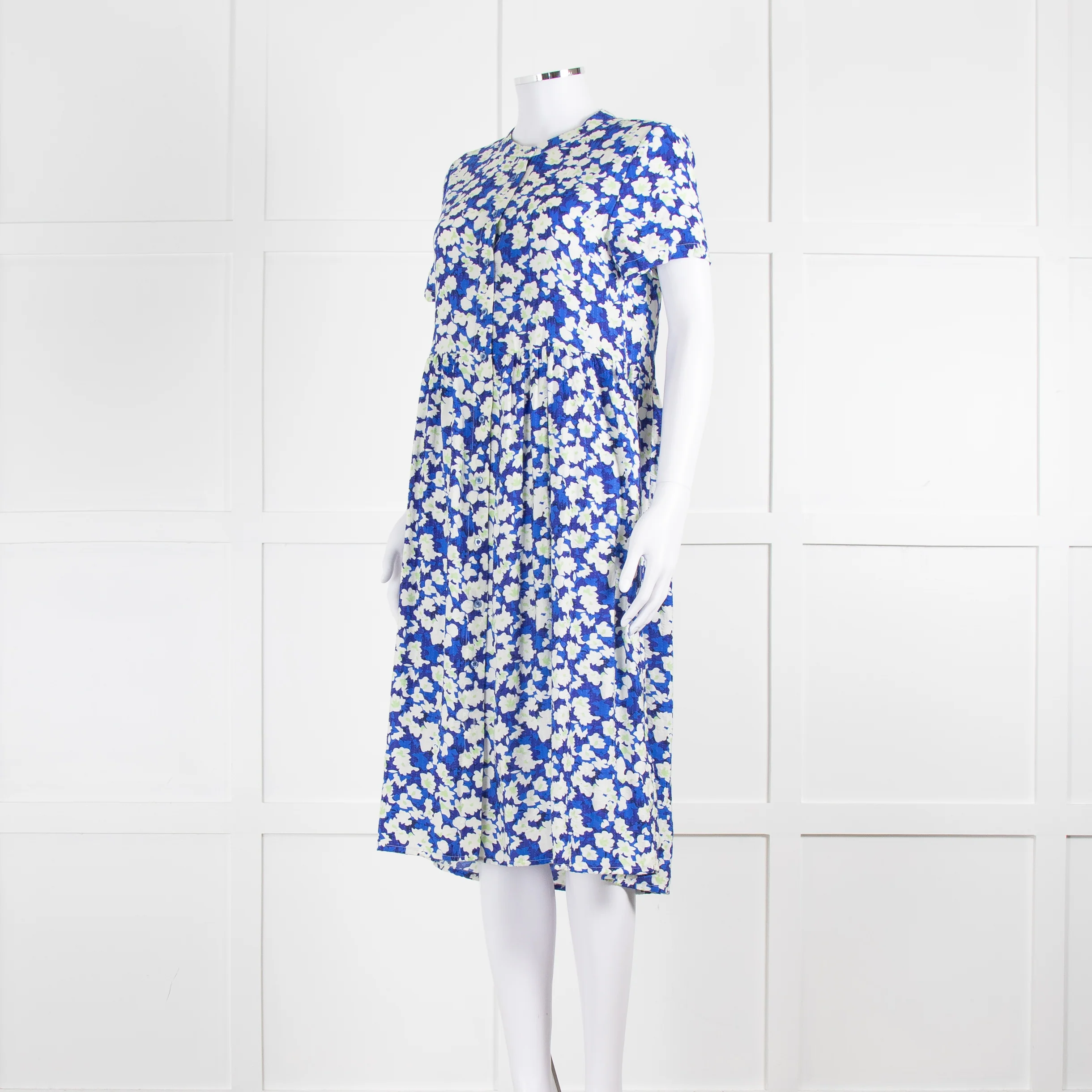 Lollys Laundry Blue White Floral Short Sleeve Dress - Image 8