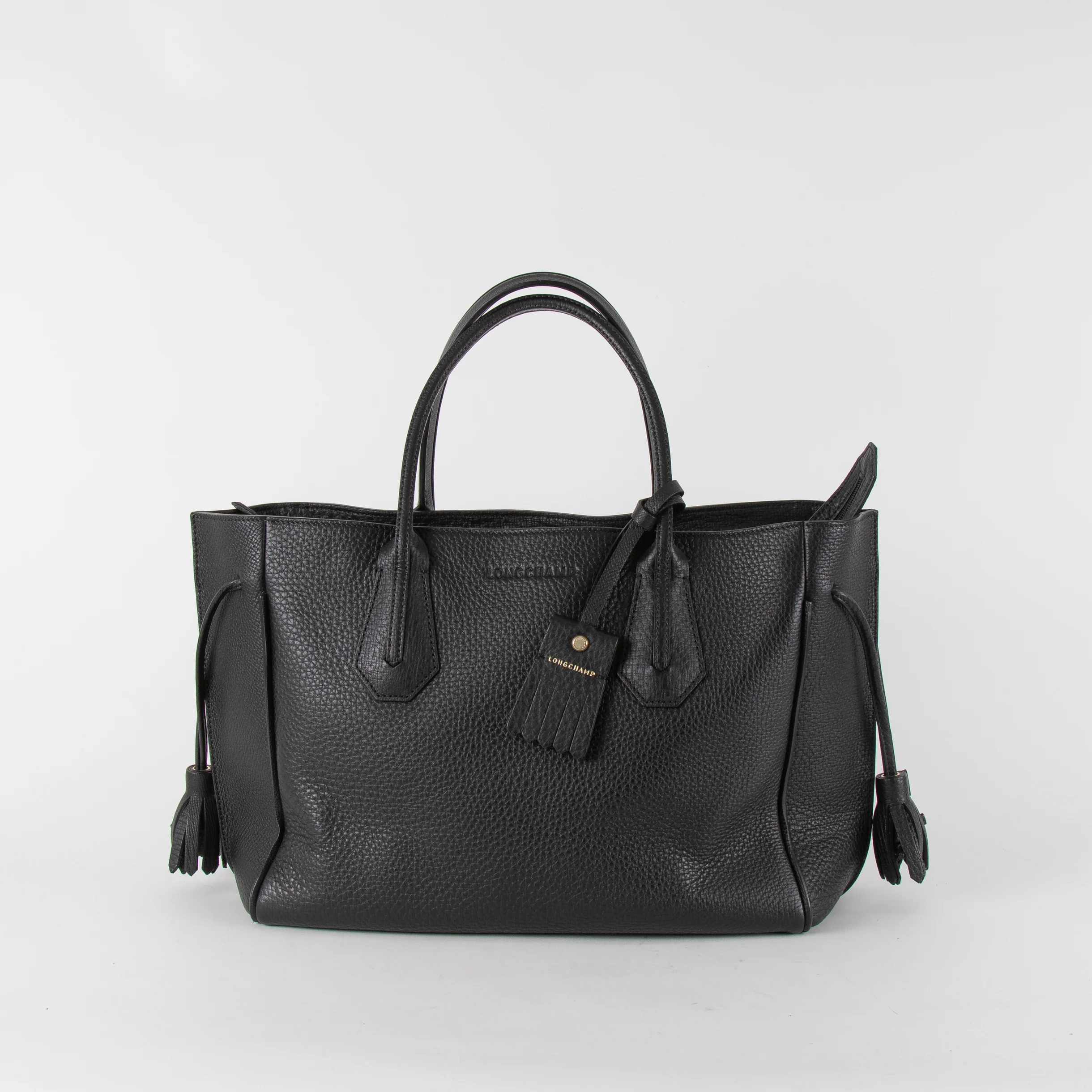 Longchamp Black Grained Penelope Tote Bag