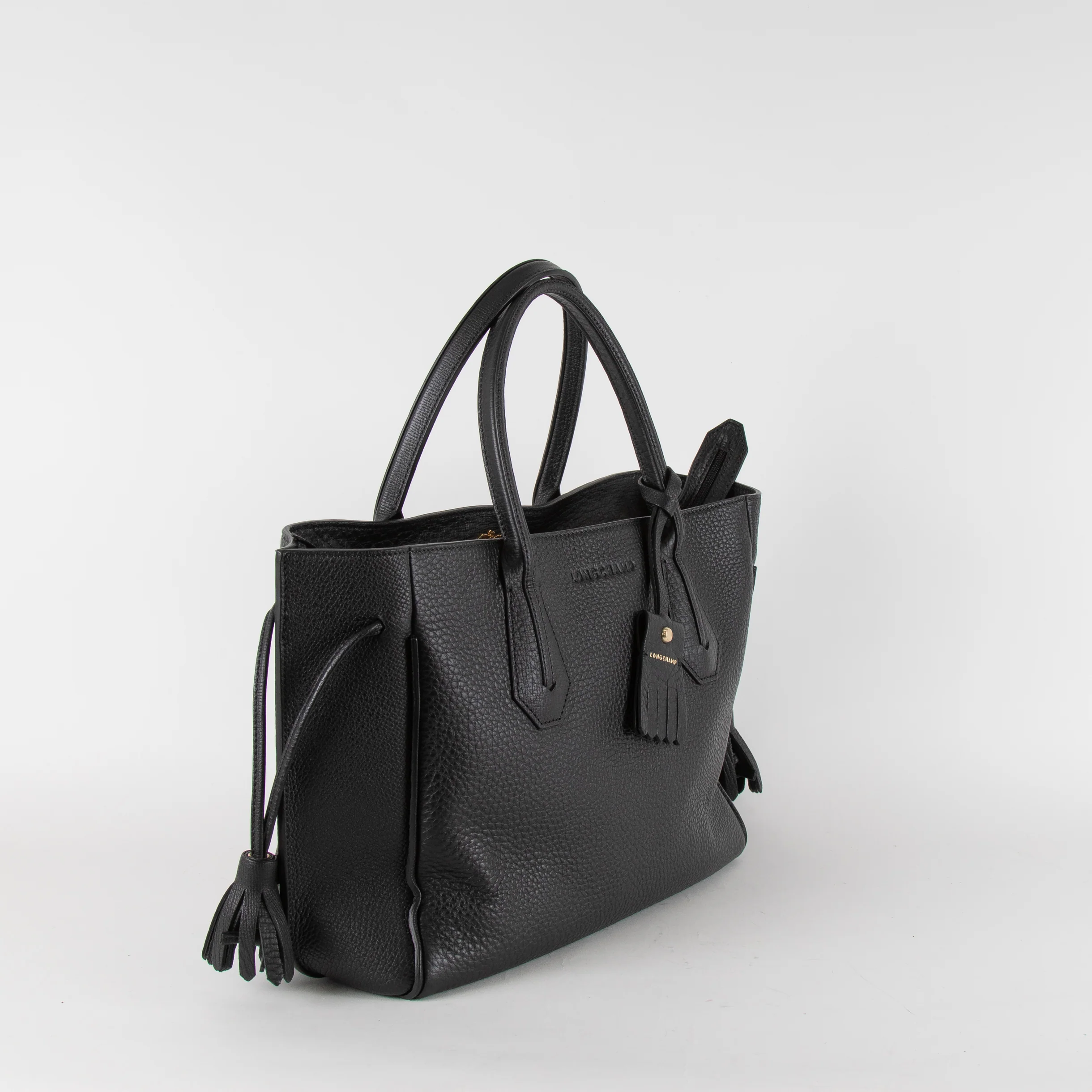 Longchamp Black Grained Penelope Tote Bag - Image 2