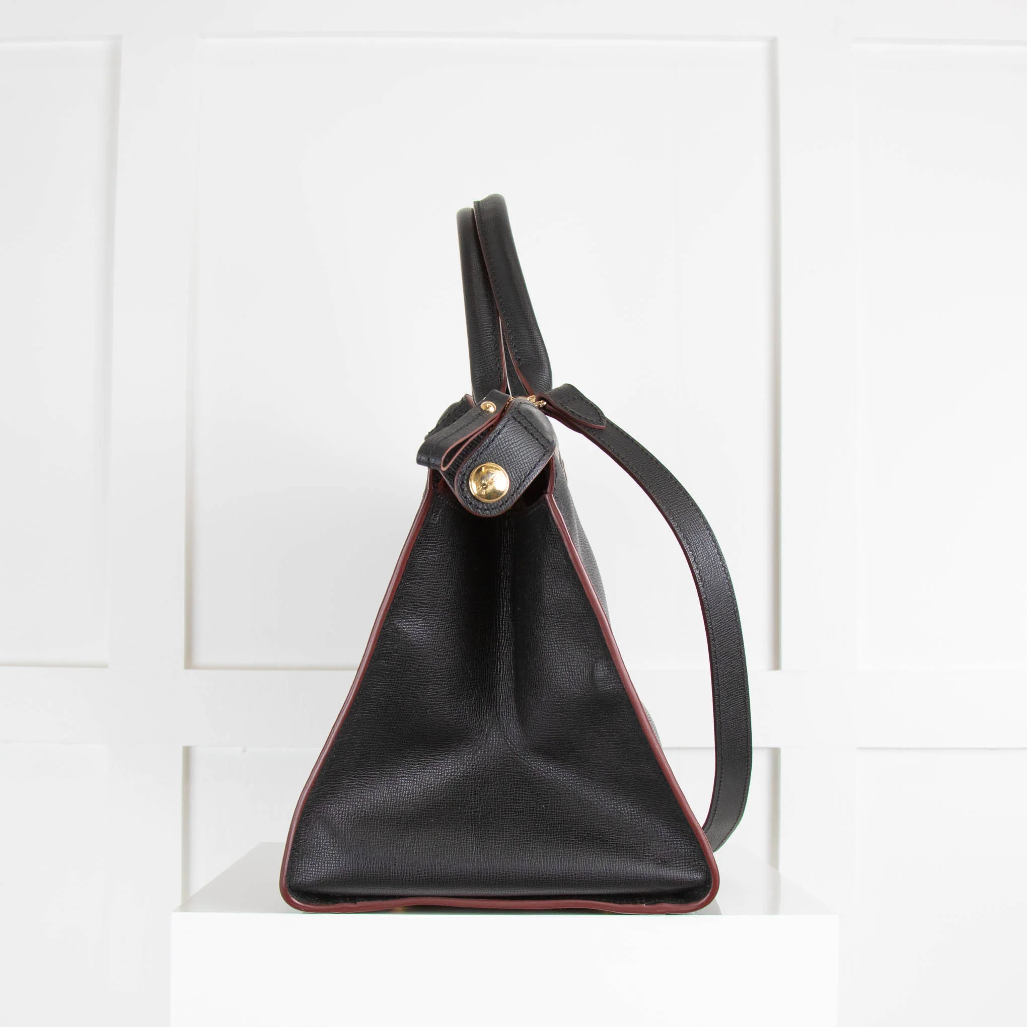 Longchamp Black Leather Le Pliage Heritage Tote - Image 3