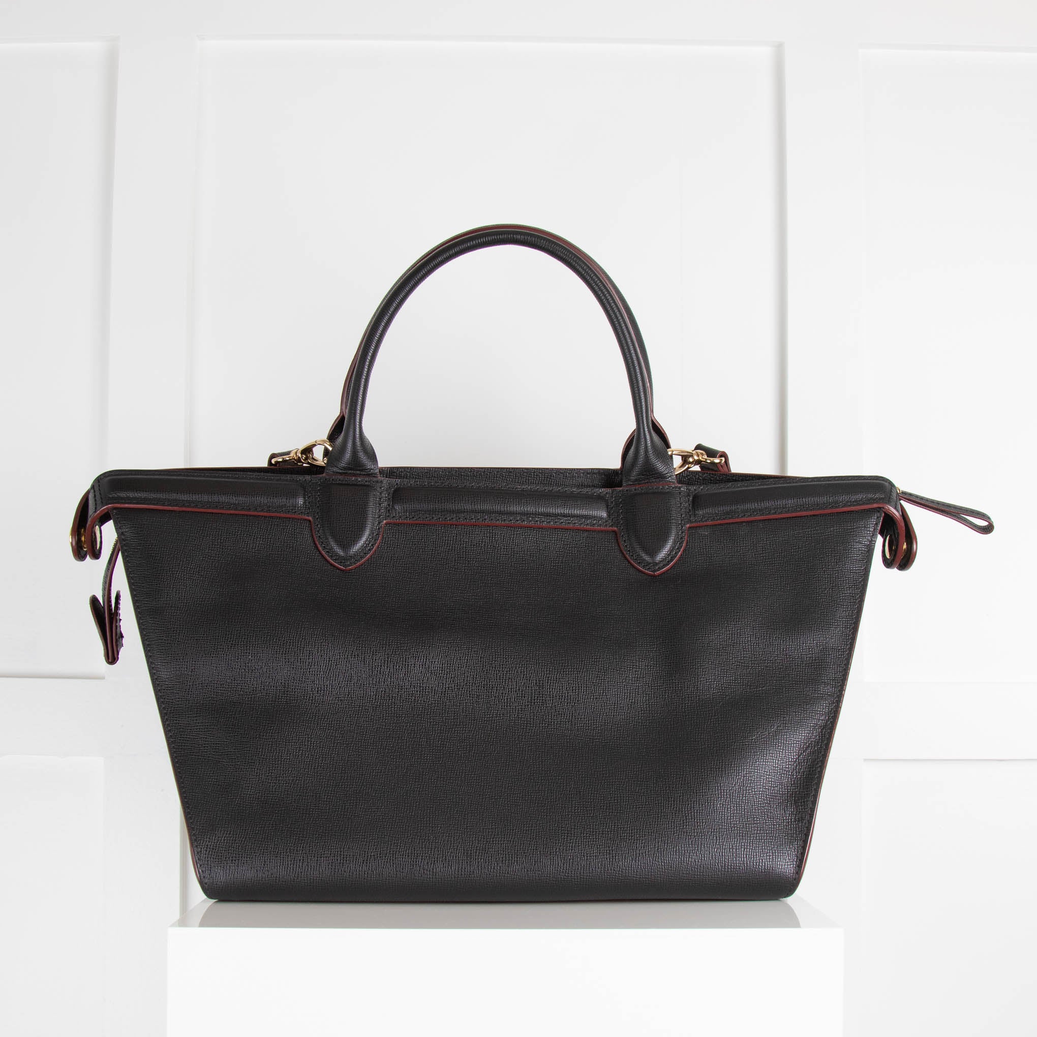 Longchamp Black Leather Le Pliage Heritage Tote - Image 4