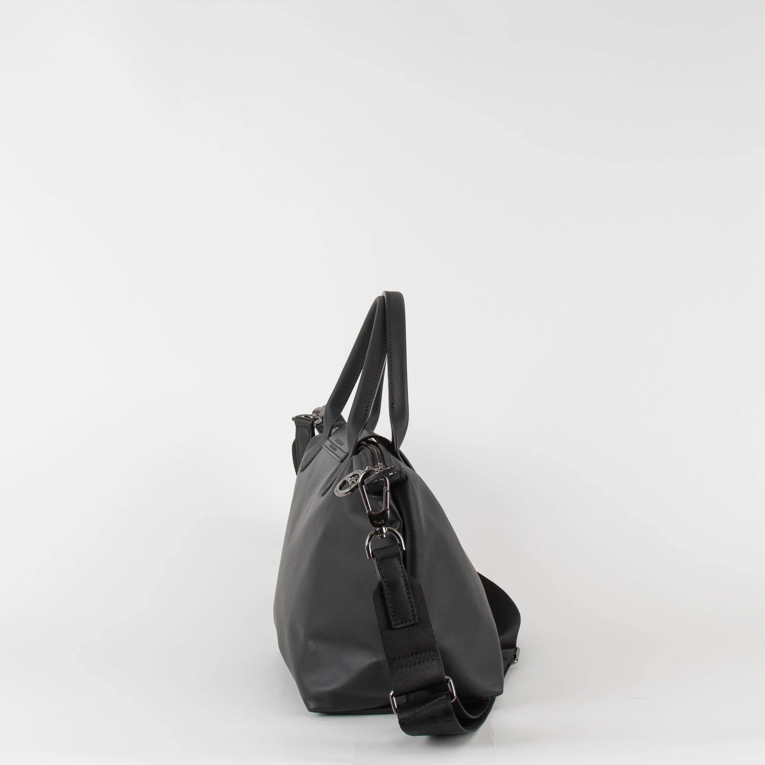 Longchamp Black Leather Le Pliage Tote Bag - Image 3