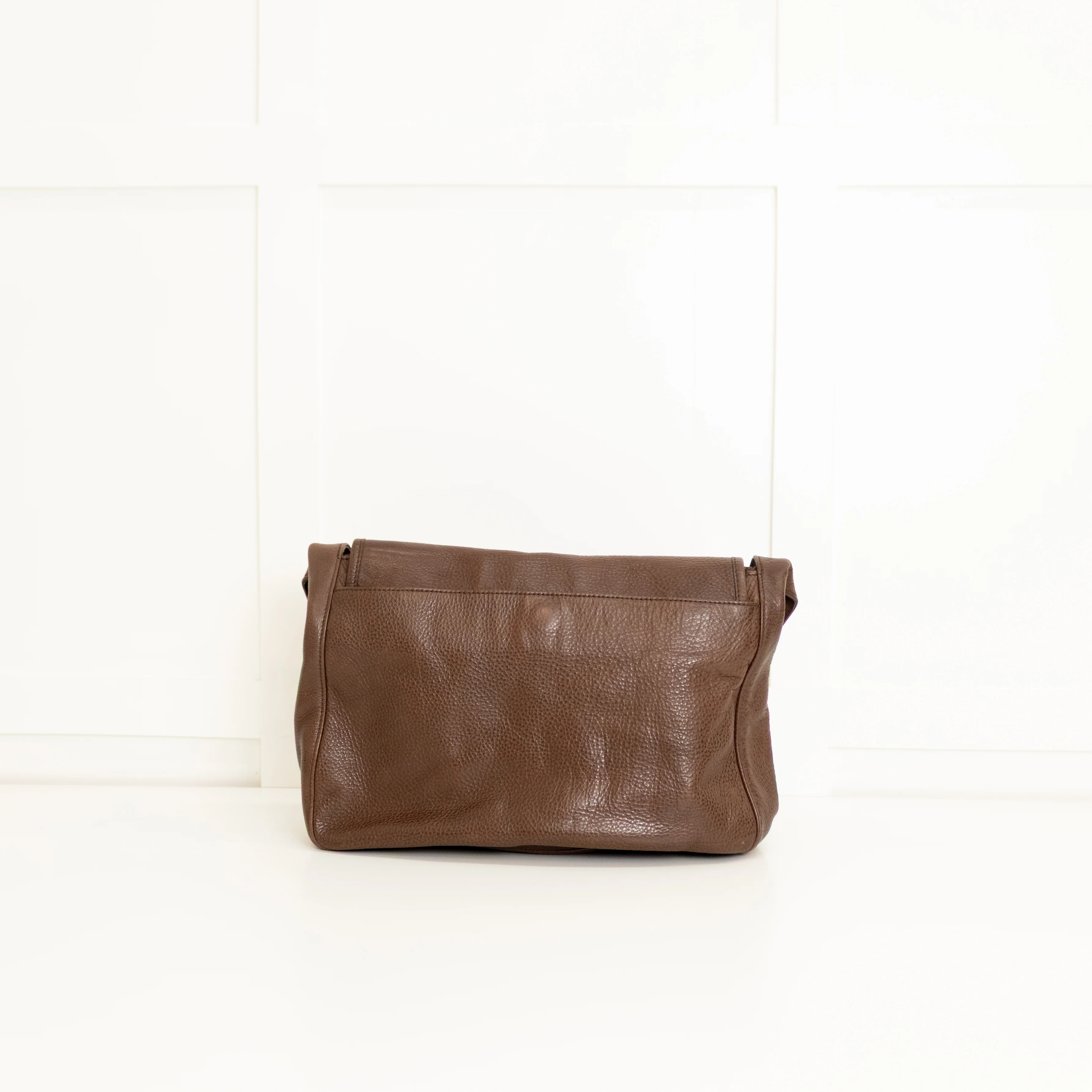 Longchamp Brown Grainy Leather Flap Shoulder Bag - Image 5