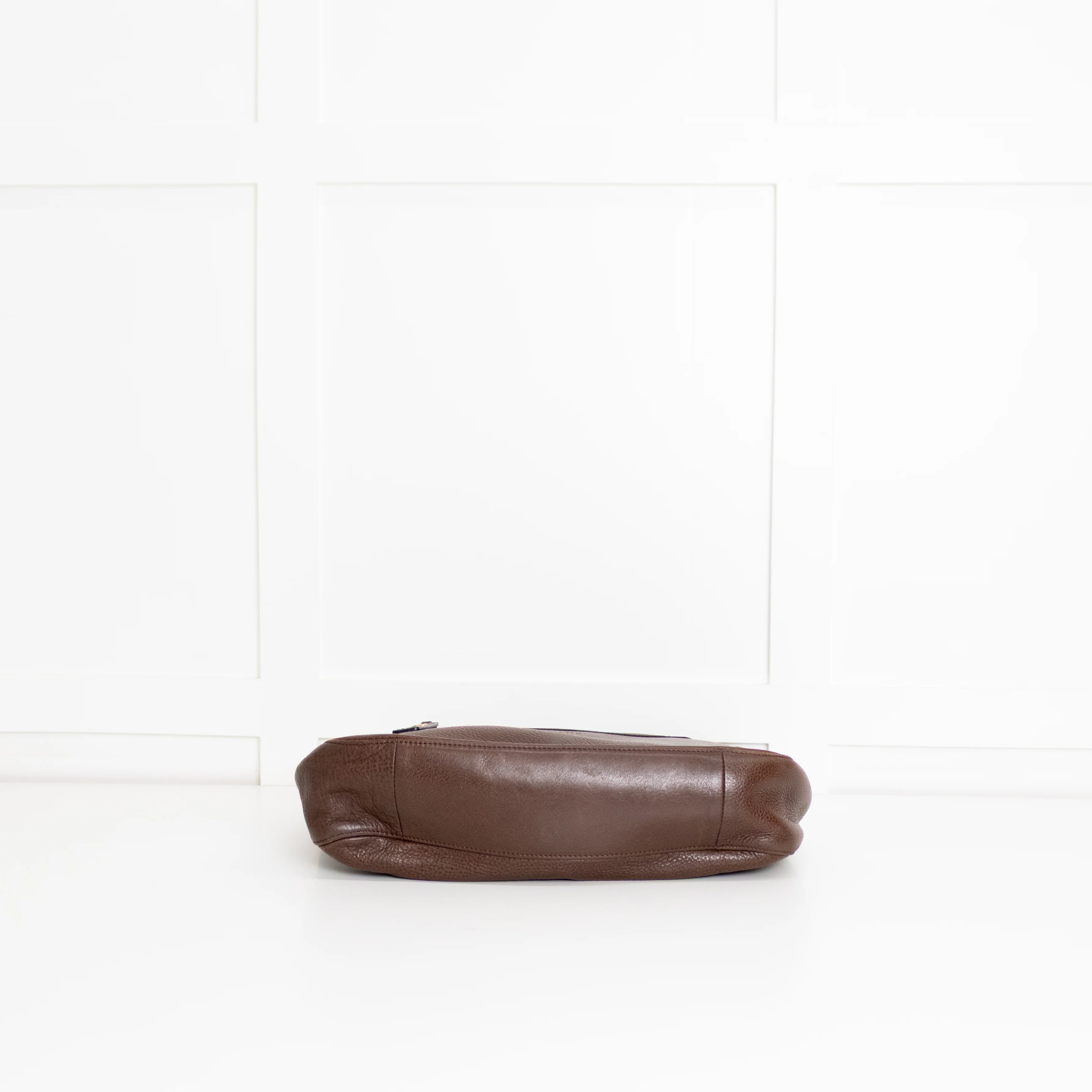 Longchamp Brown Grainy Leather Flap Shoulder Bag - Image 7