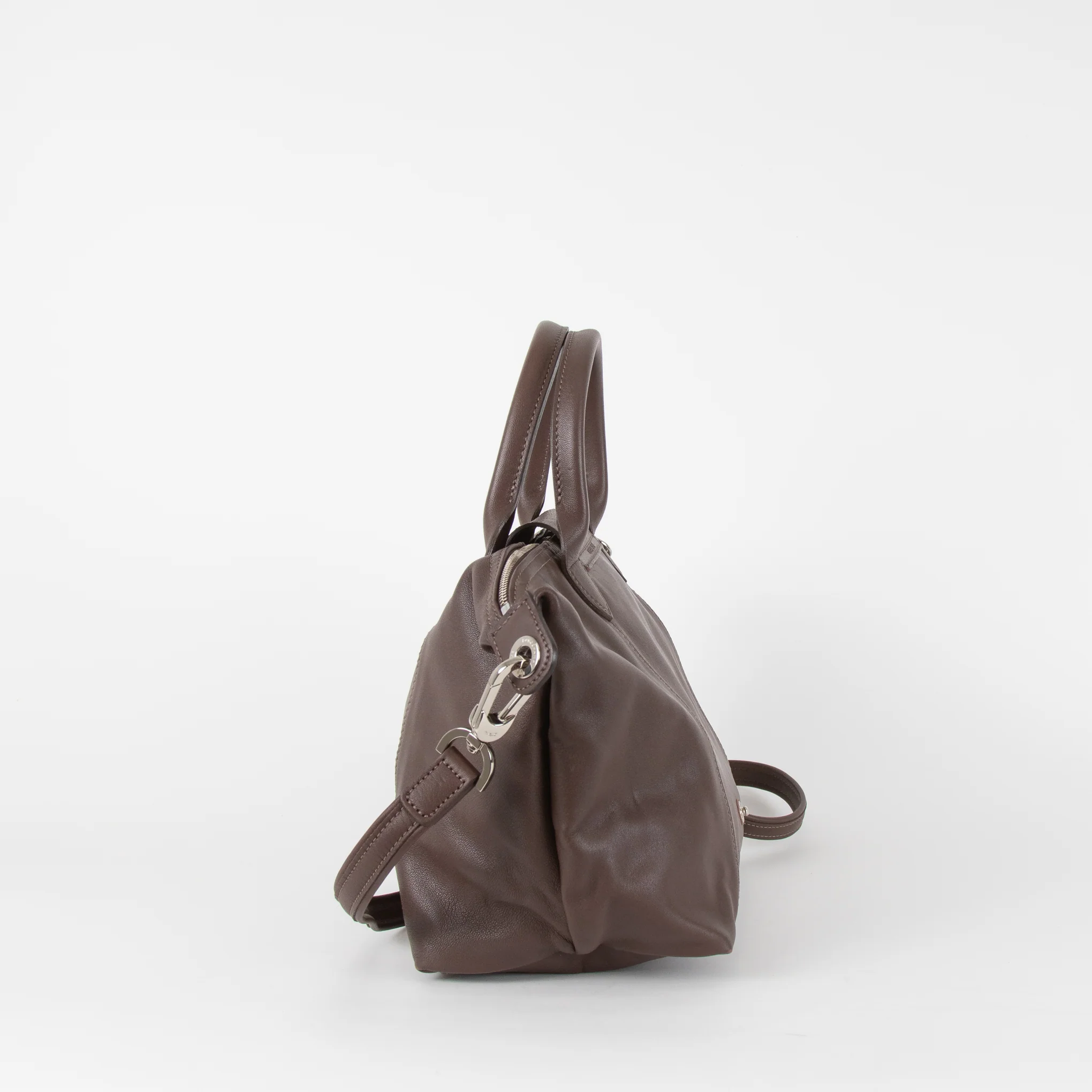 Longchamp Brown Leather Small Le Pliage Tote Bag - Image 5