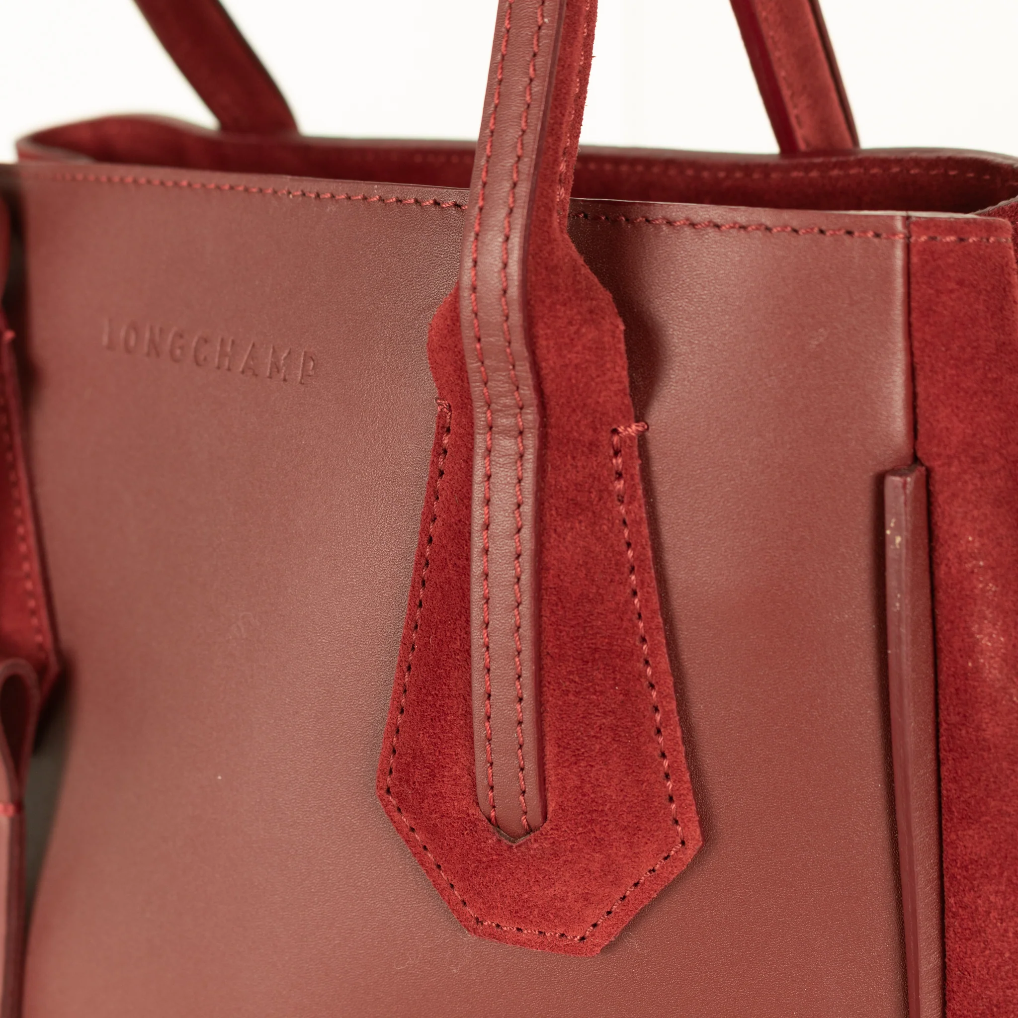Longchamp Burgundy Leather And Suede Penelope Bag - Image 11