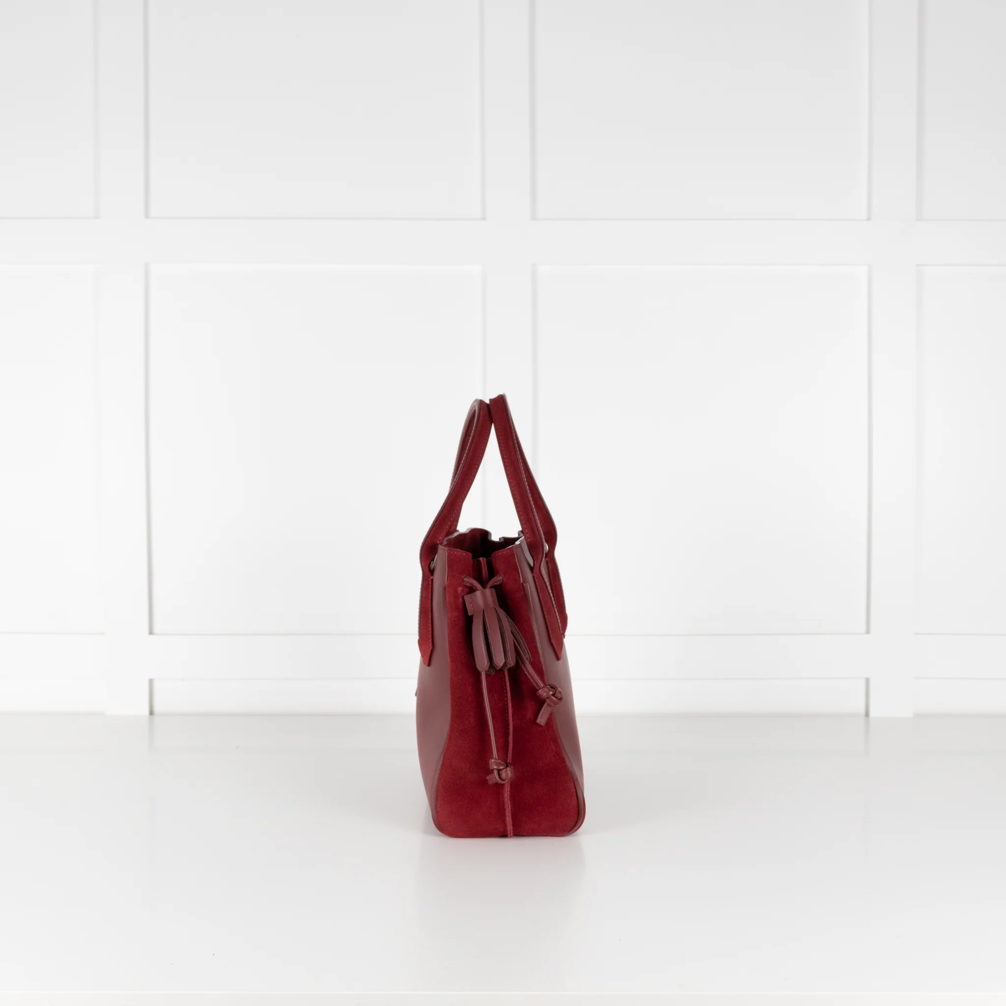 Longchamp Burgundy Leather And Suede Penelope Bag - Image 3