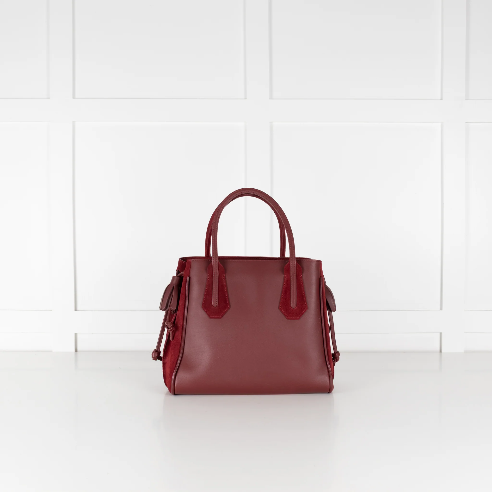 Longchamp Burgundy Leather And Suede Penelope Bag - Image 4