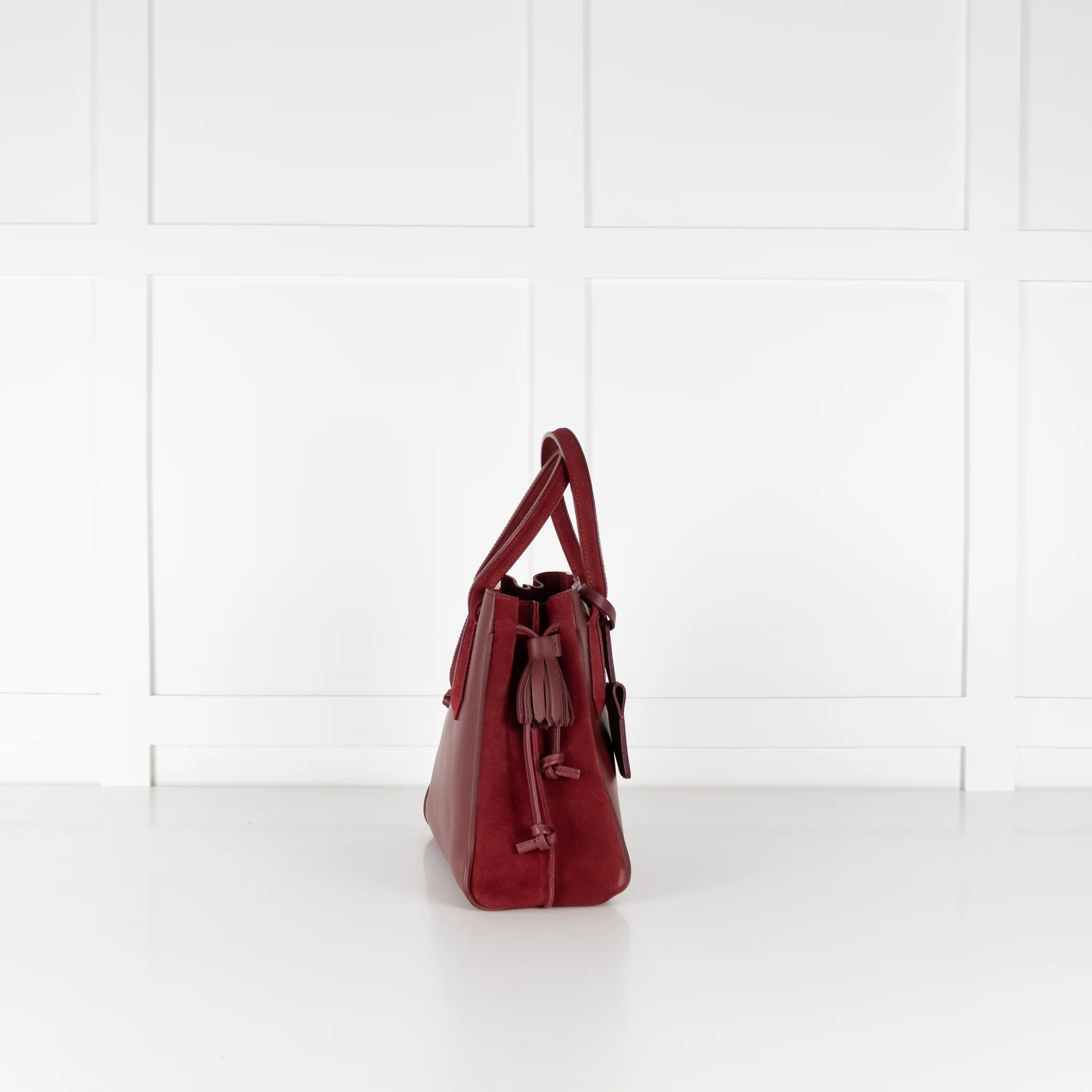 Longchamp Burgundy Leather And Suede Penelope Bag - Image 5