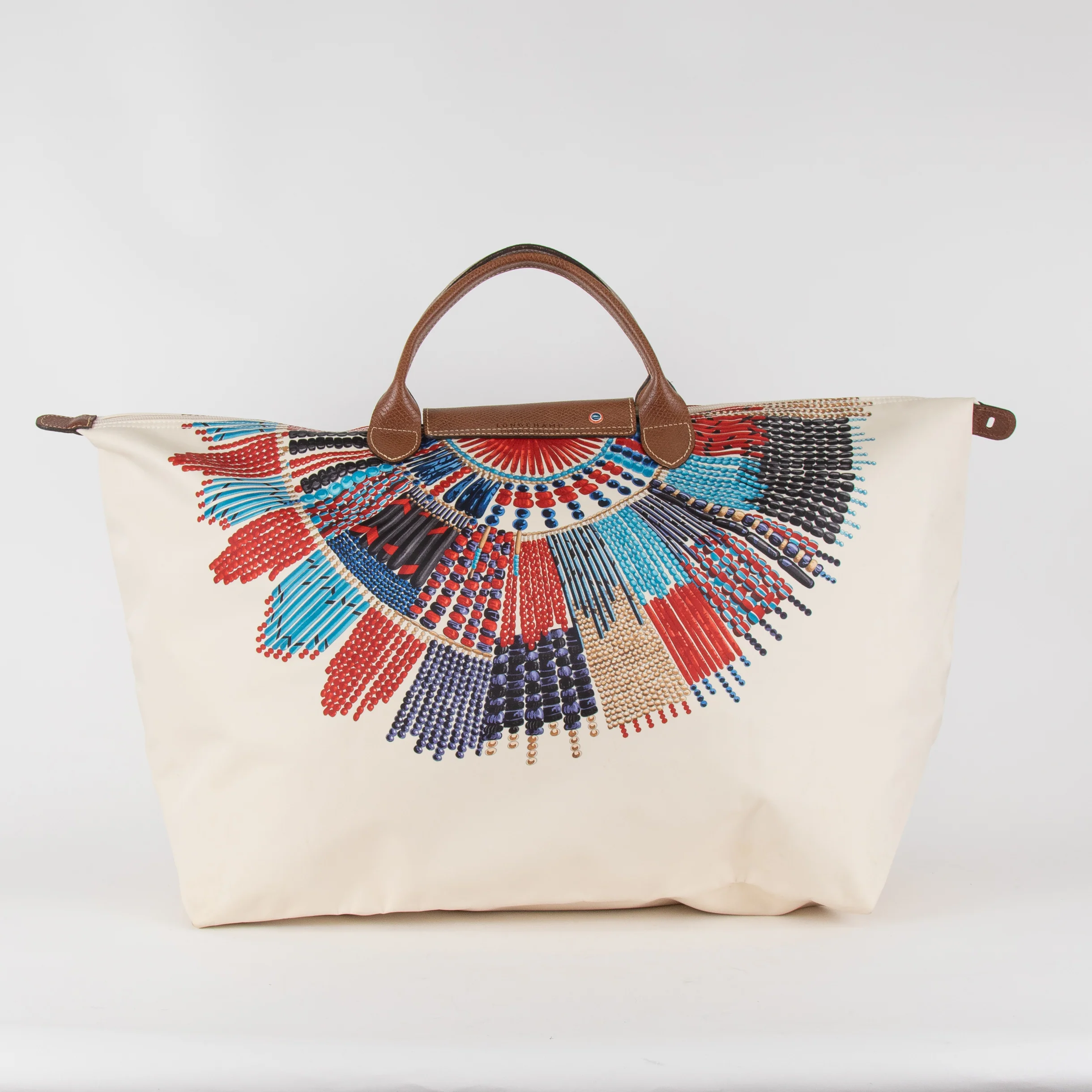 Longchamp Cream  Le Pliage Massai Collier Tote Bag - Image 4