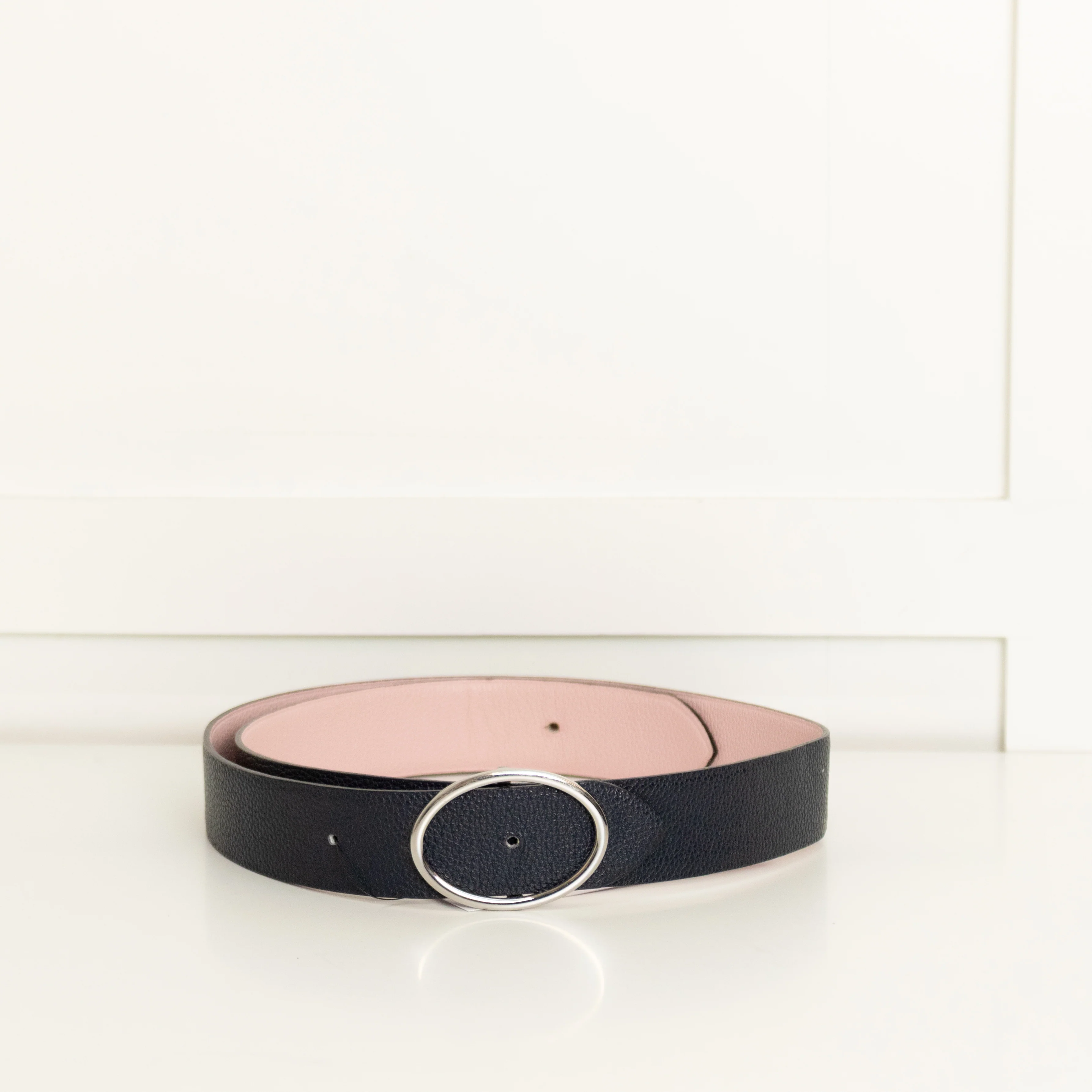 Longchamp Navy Pink Reversible Belt - Image 3