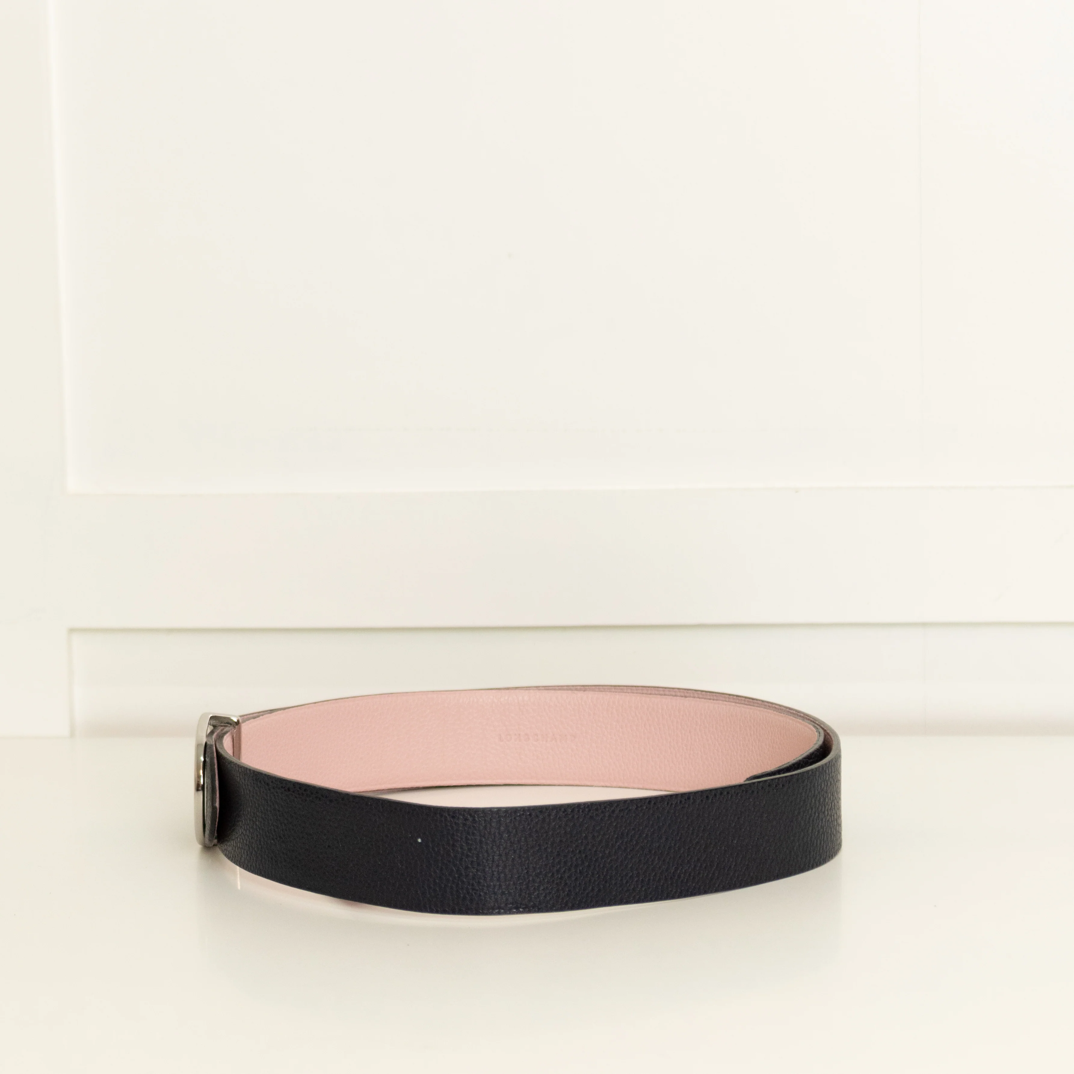 Longchamp Navy Pink Reversible Belt - Image 4