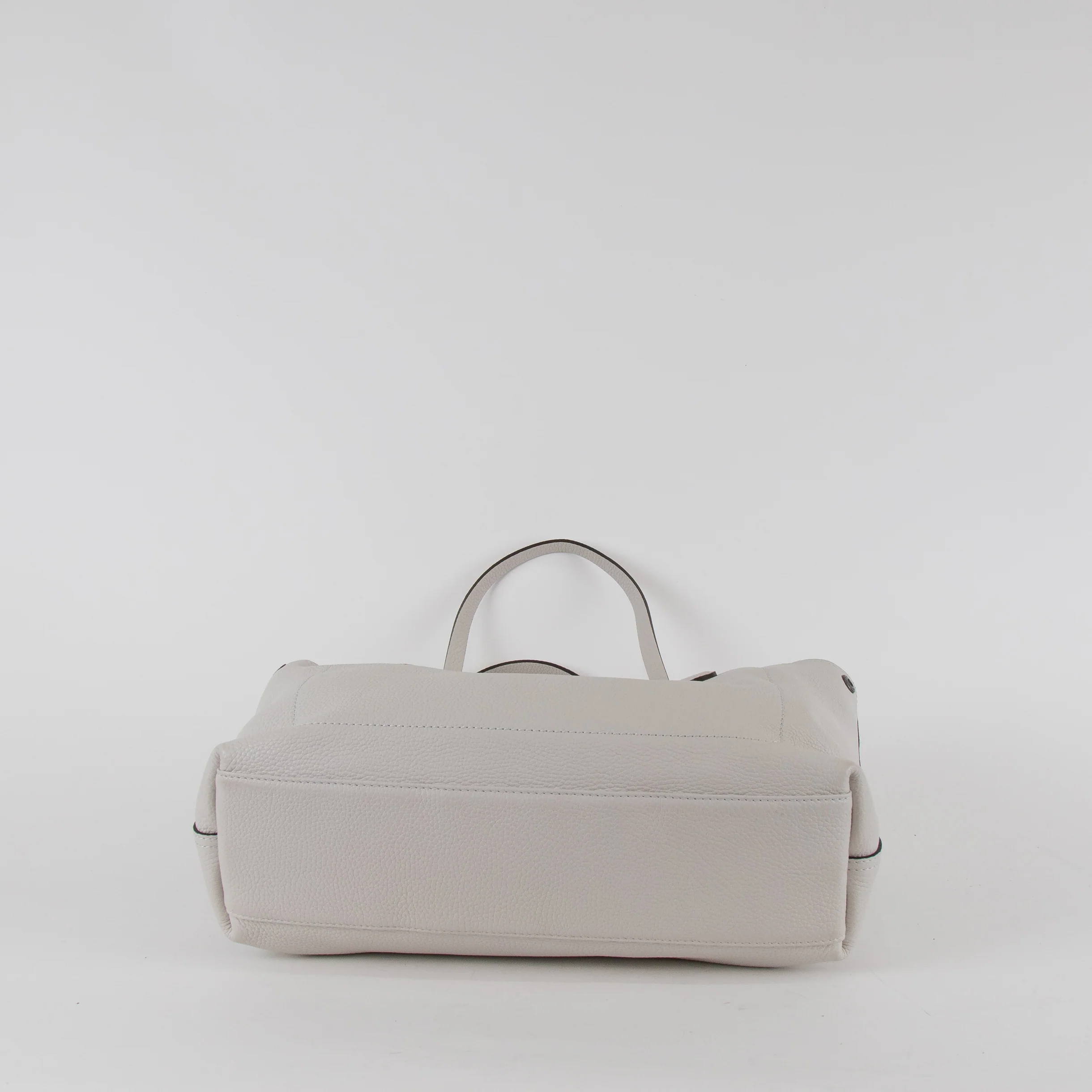 Longchamp Pale Grey Le Roseau Essential Grained Leather Top Handle Tote Bag - Image 5
