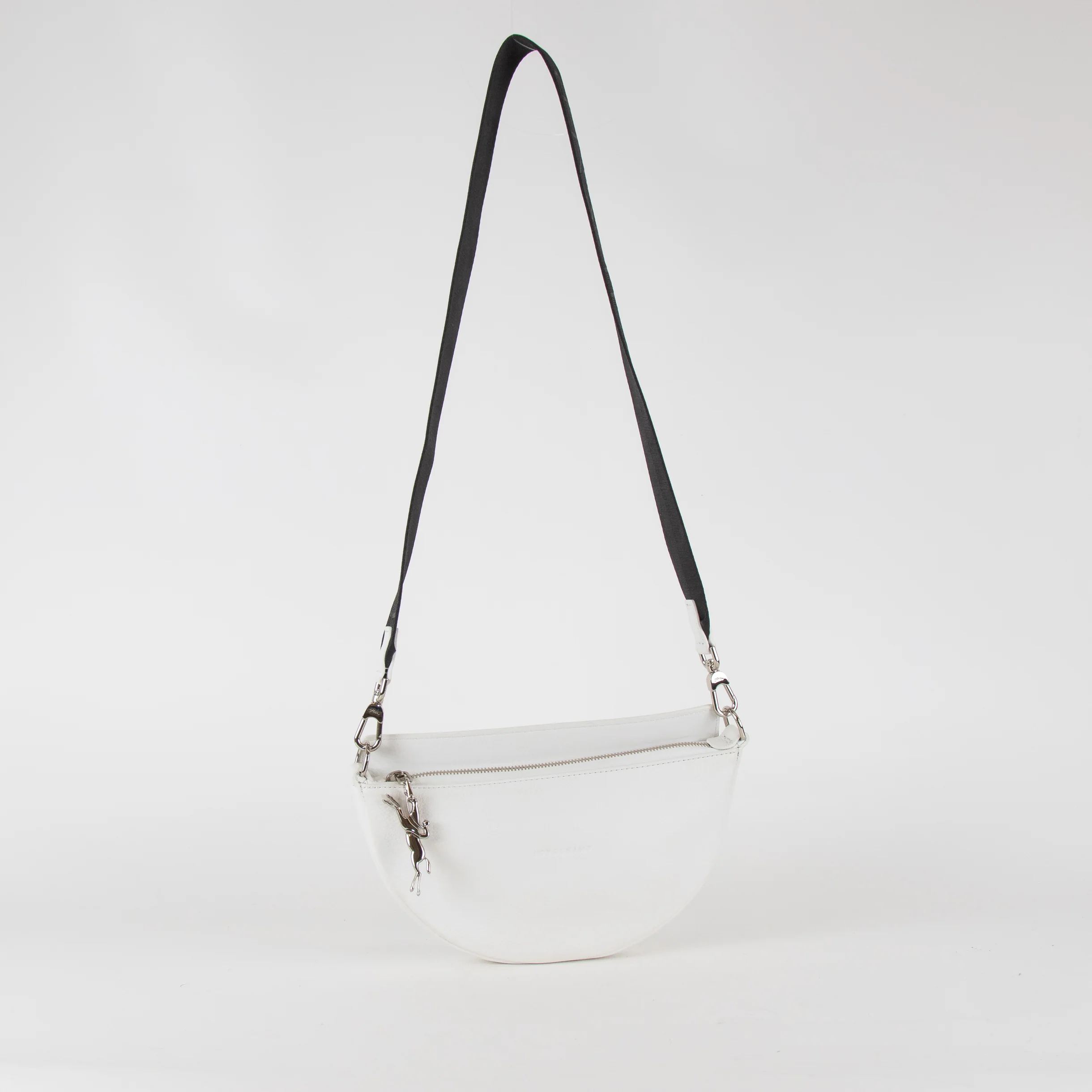 Longchamp White Leather Smile Crossbody Bag