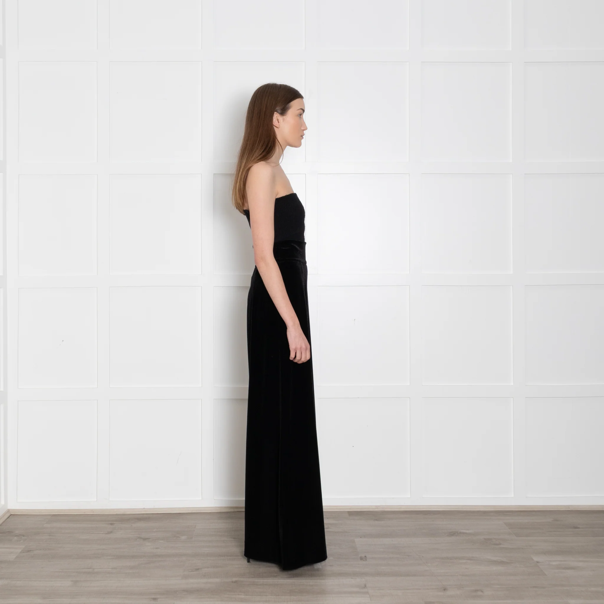 Loretta Caponi Velvet Black Shimmery Flared Trousers - Image 6