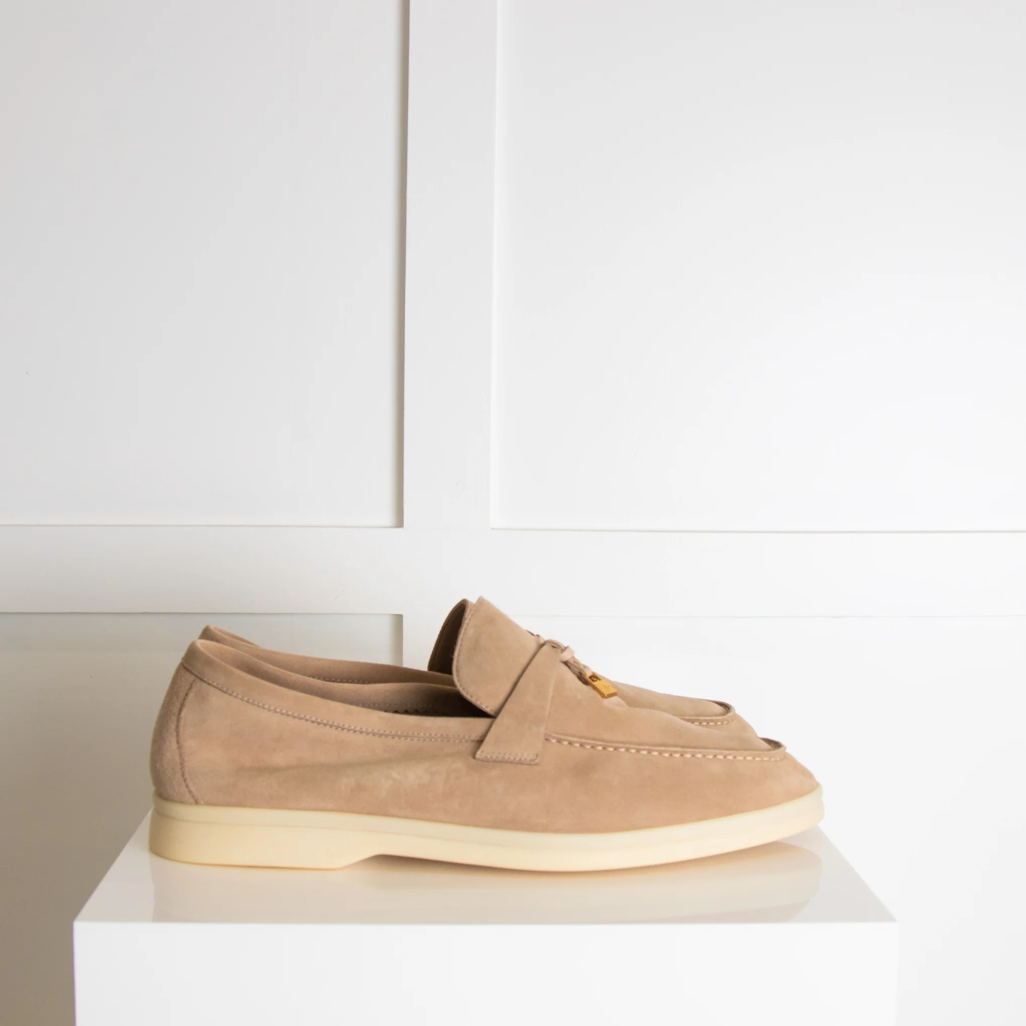 Loro Piana Beige Summer Charms Loafers - Image 3