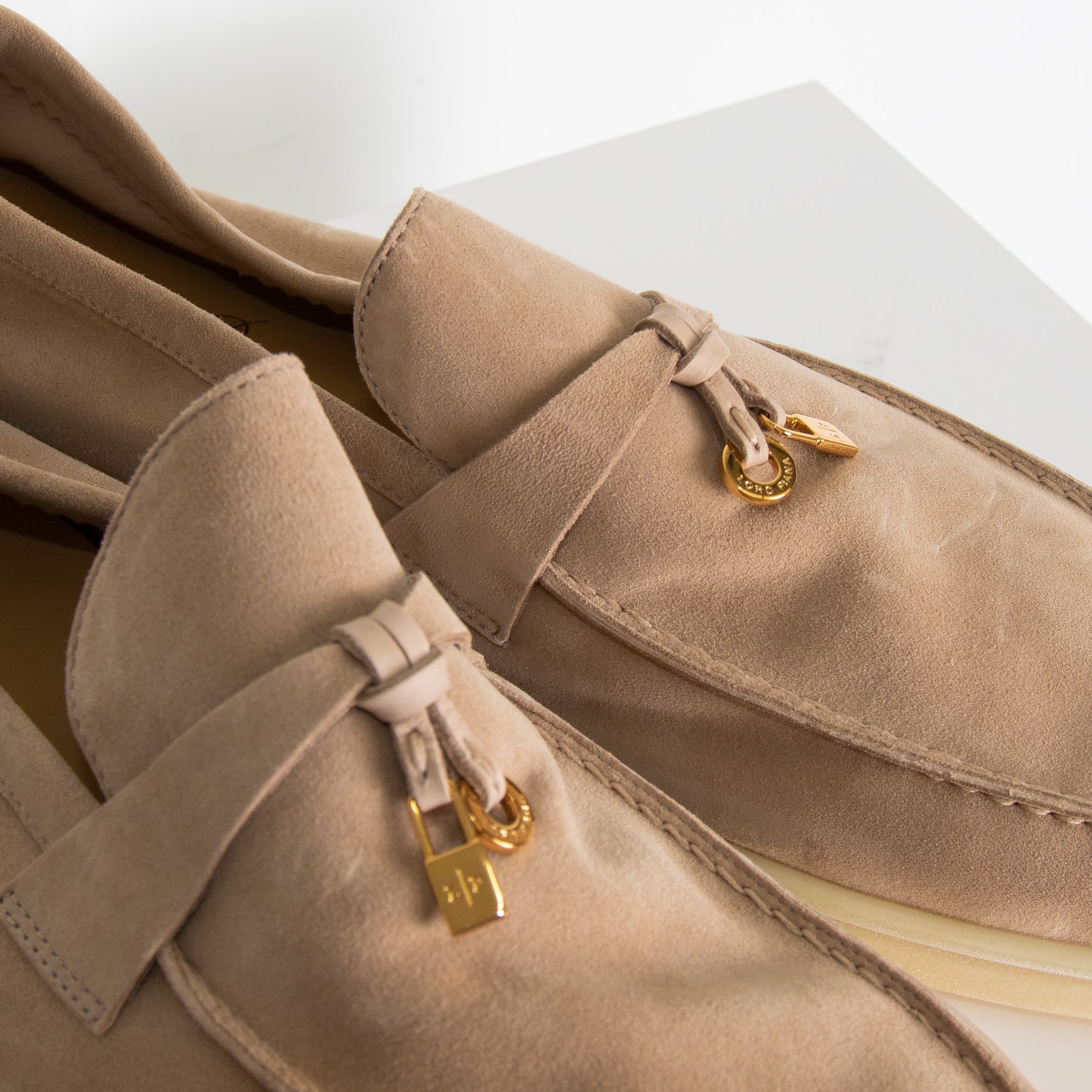 Loro Piana Beige Summer Charms Loafers - Image 7