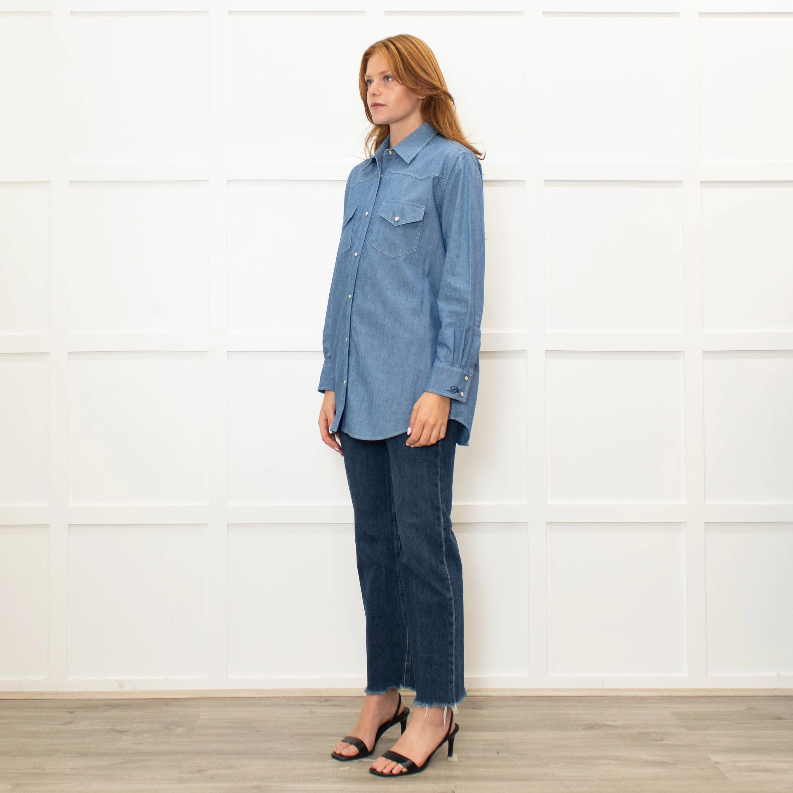 Loro Piana Blue Cotton Chambray Shirt - Image 3
