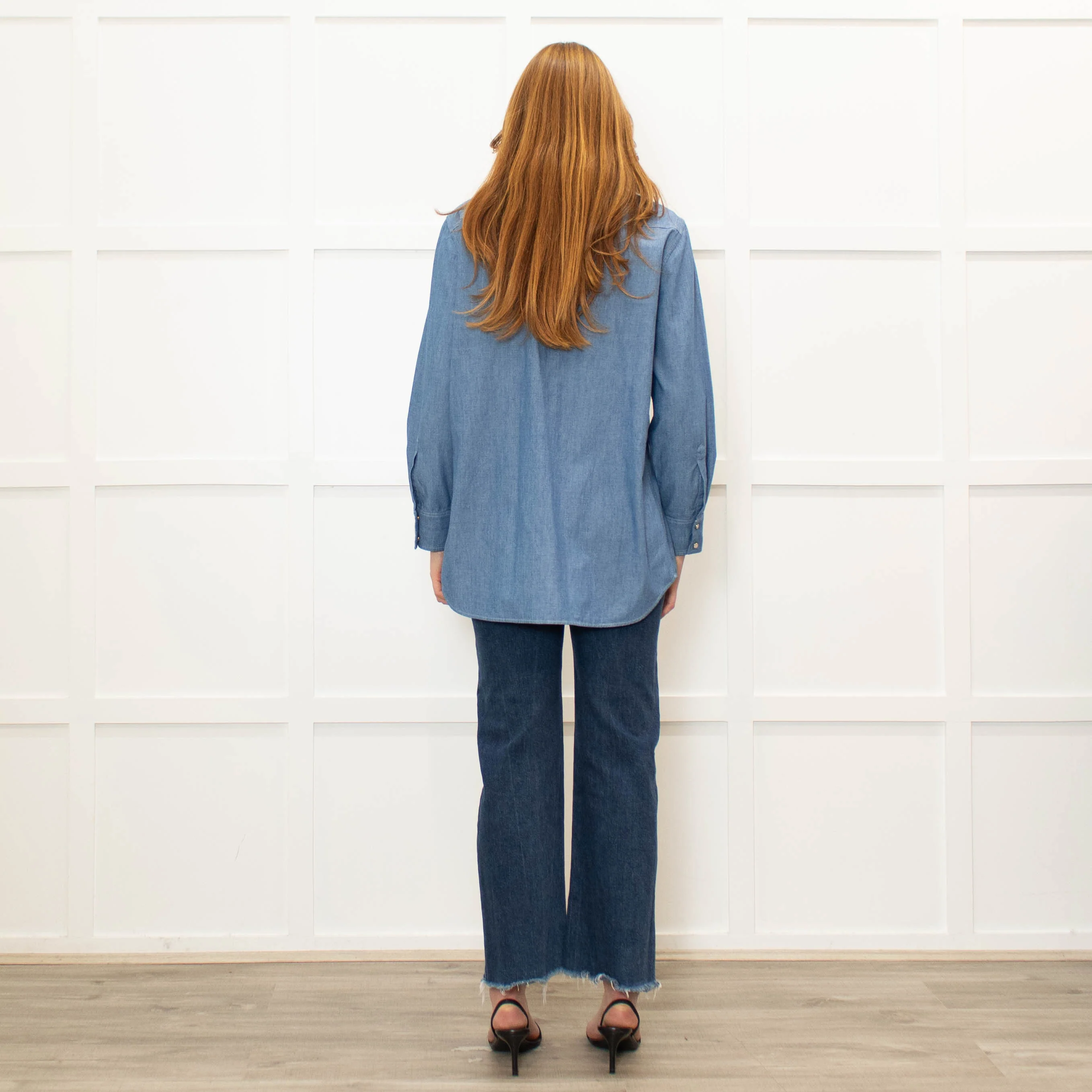 Loro Piana Blue Cotton Chambray Shirt - Image 5