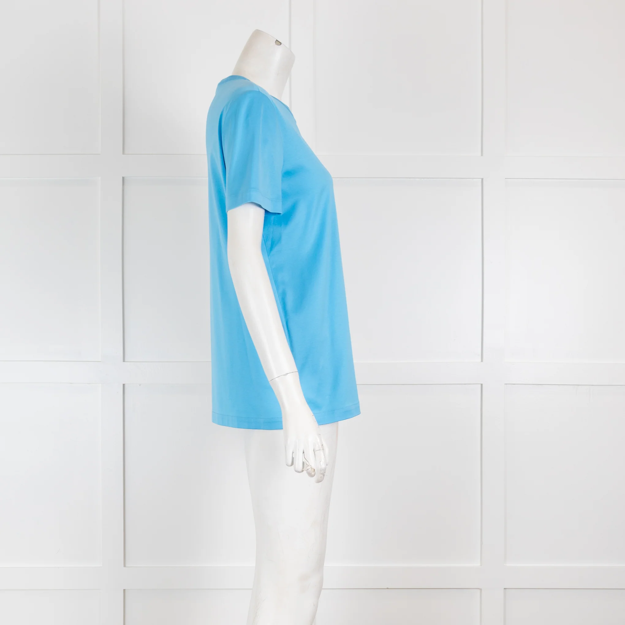 Loro Piana Blue T-Shirt with Logo Motif - Image 3