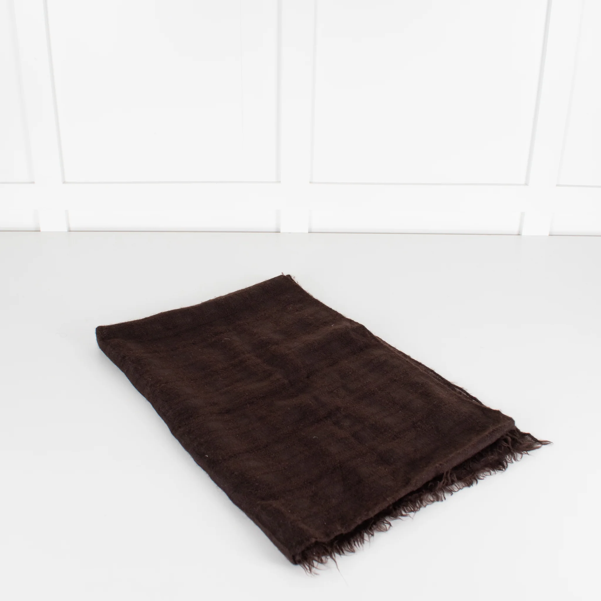 Loro Piana Brown Woven Cashmere Scarf - Image 3