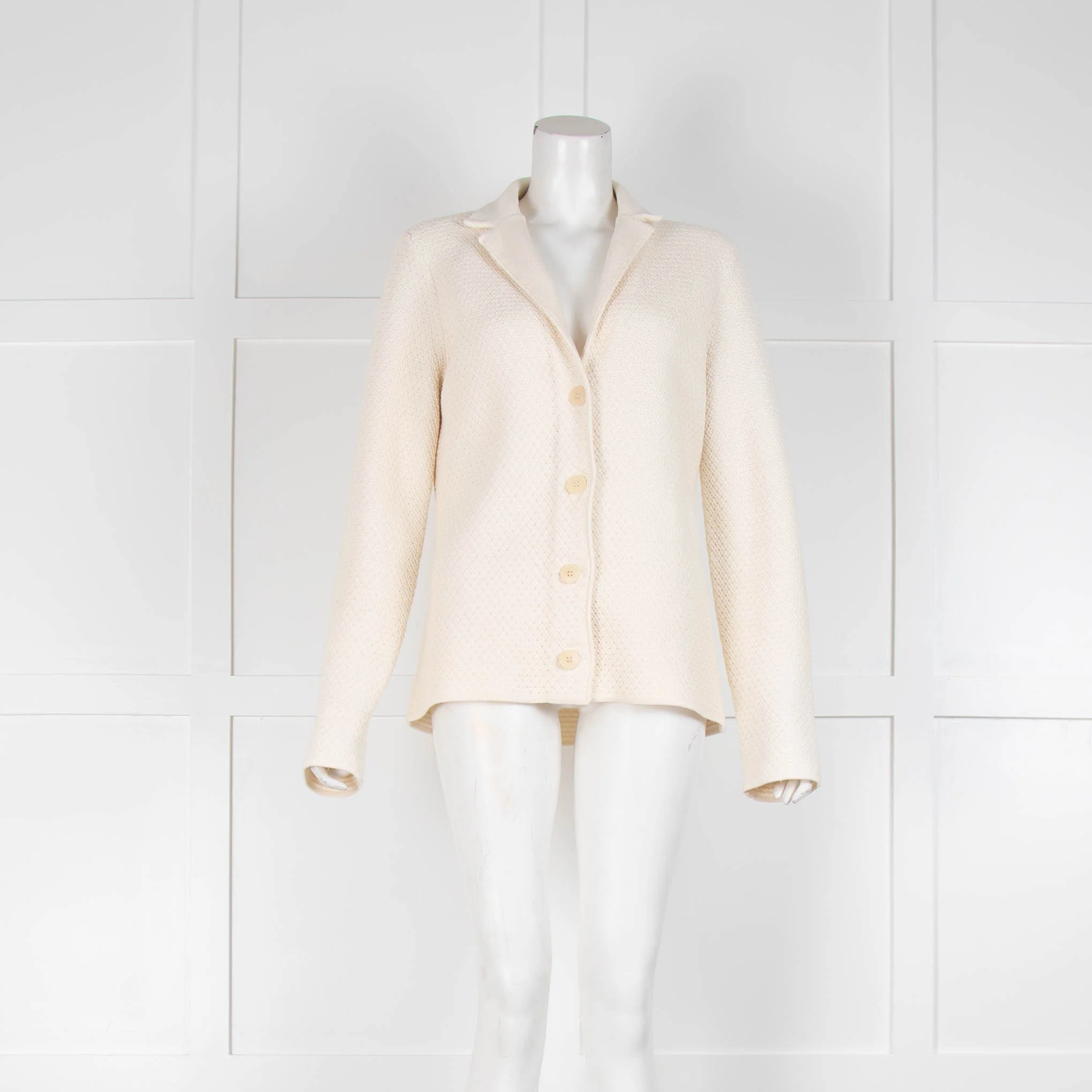 Loro Piana Cream Cotton Weave Blazer