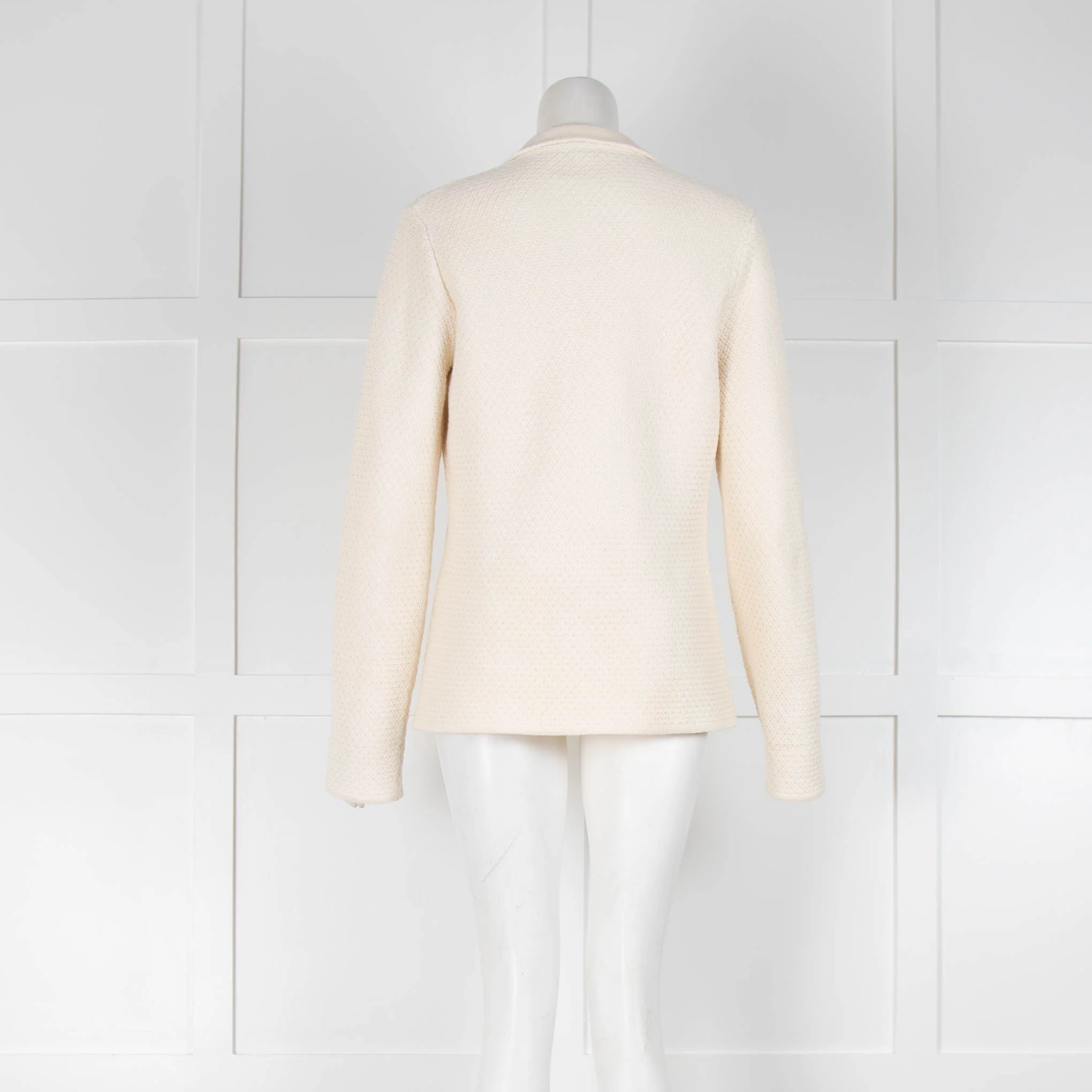 Loro Piana Cream Cotton Weave Blazer - Image 3
