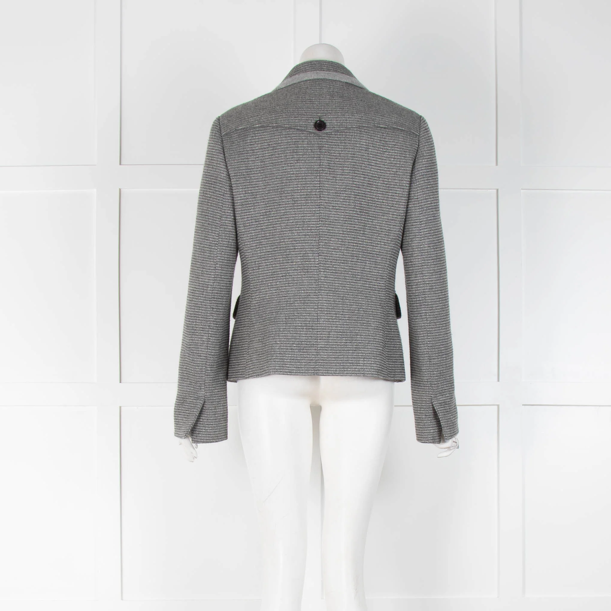Loro Piana Grey Cashmere Sparkle Knit Jacket - Image 3