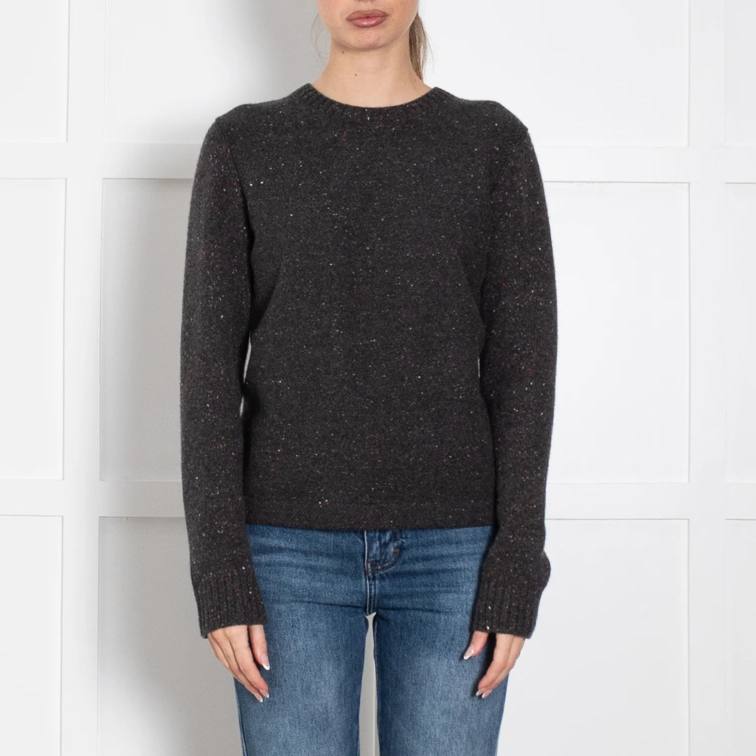 Loro Piana Grey Multi Fleck Baby Cashmere Jumper - Image 2