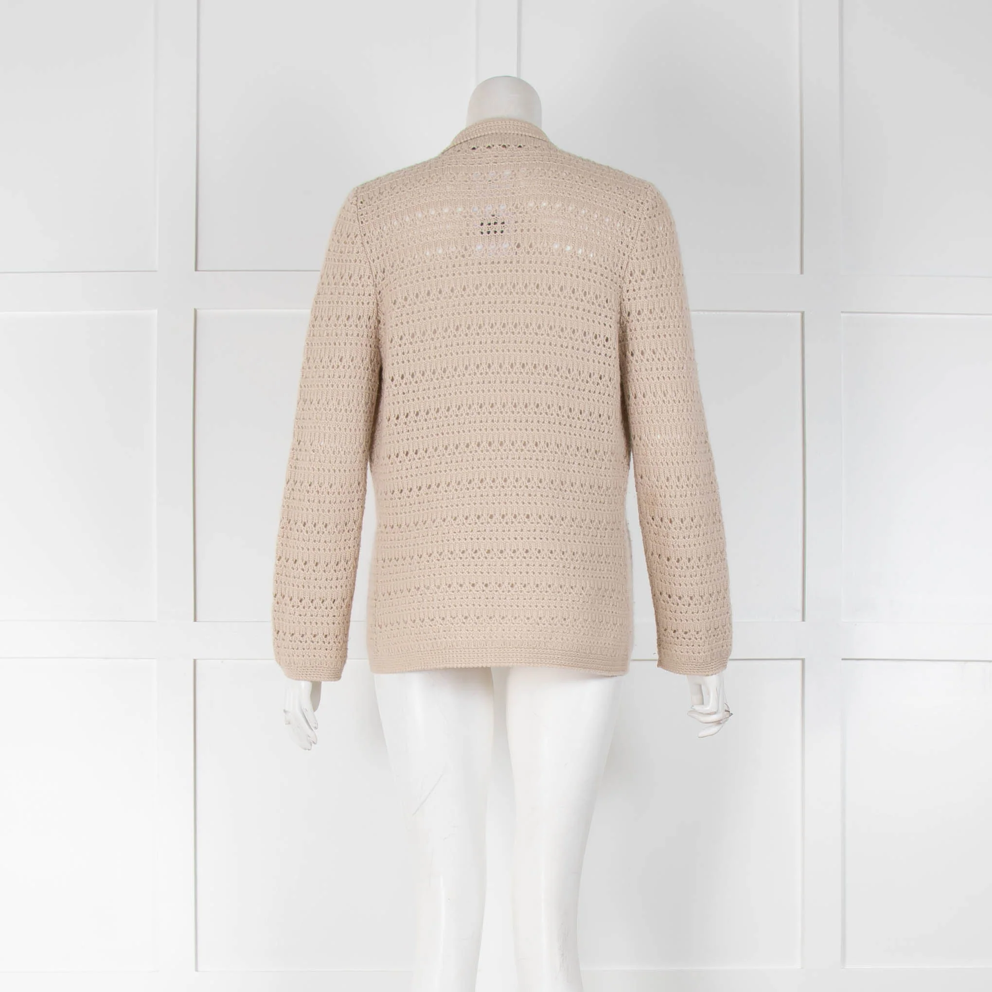 Loro Piana Loose Knit Collared in Beige - Image 3