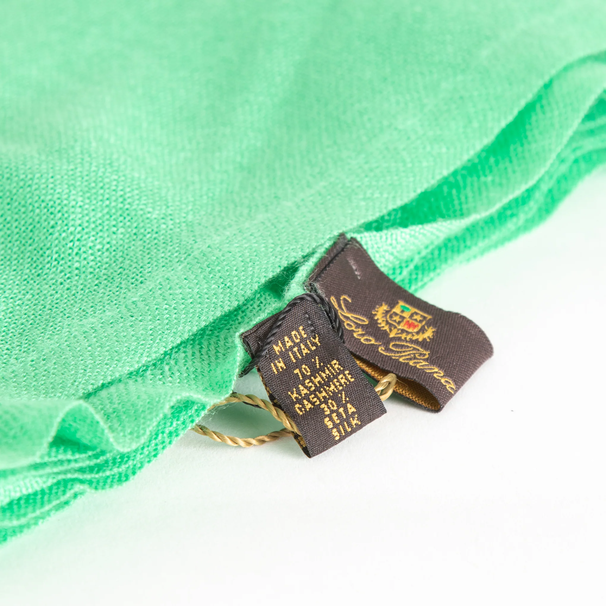 Loro Piana Mint Green Cashmere Woven Scarf - Image 2