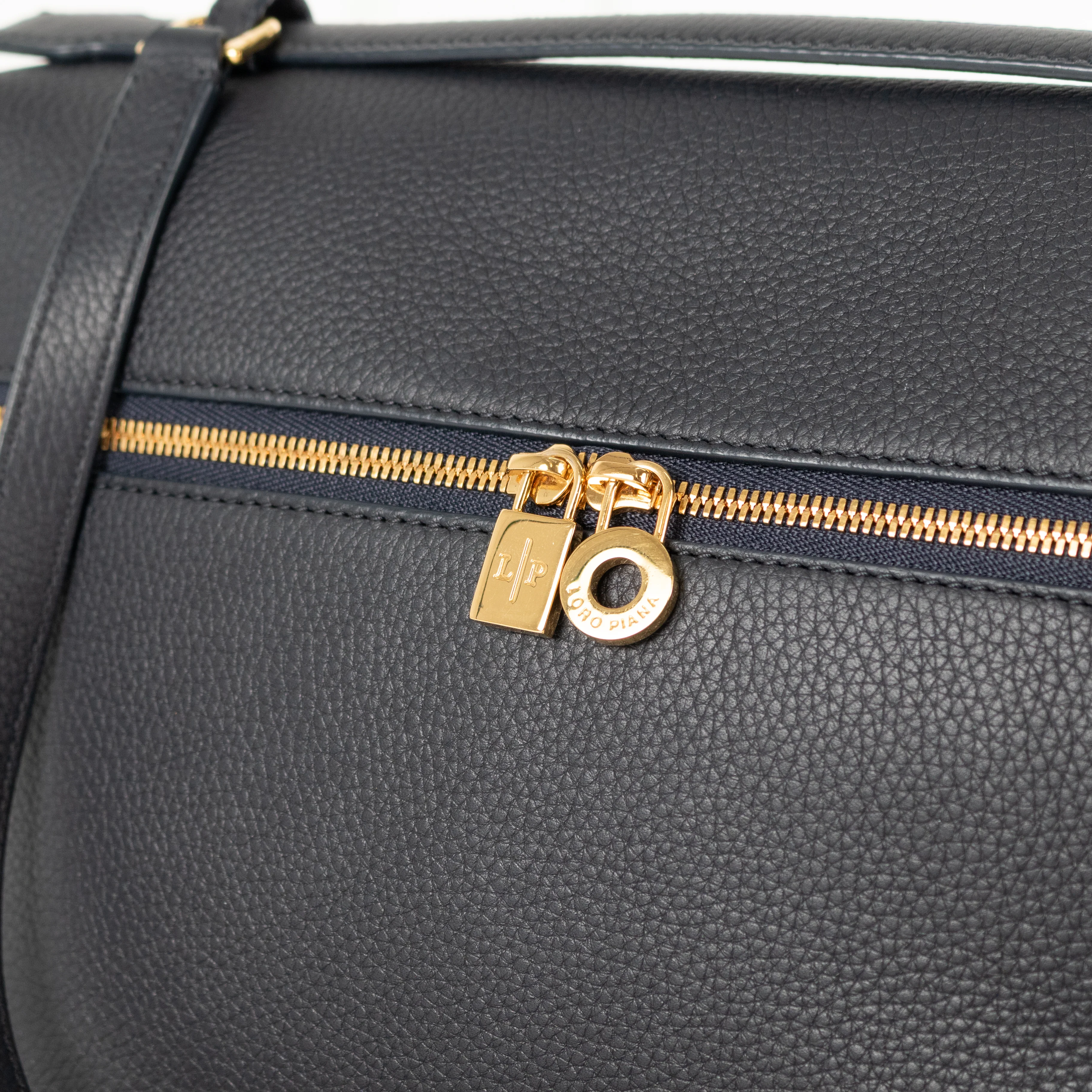 Loro Piana Navy Grained Calfskin Extra Pocket L27 Bag - Image 11