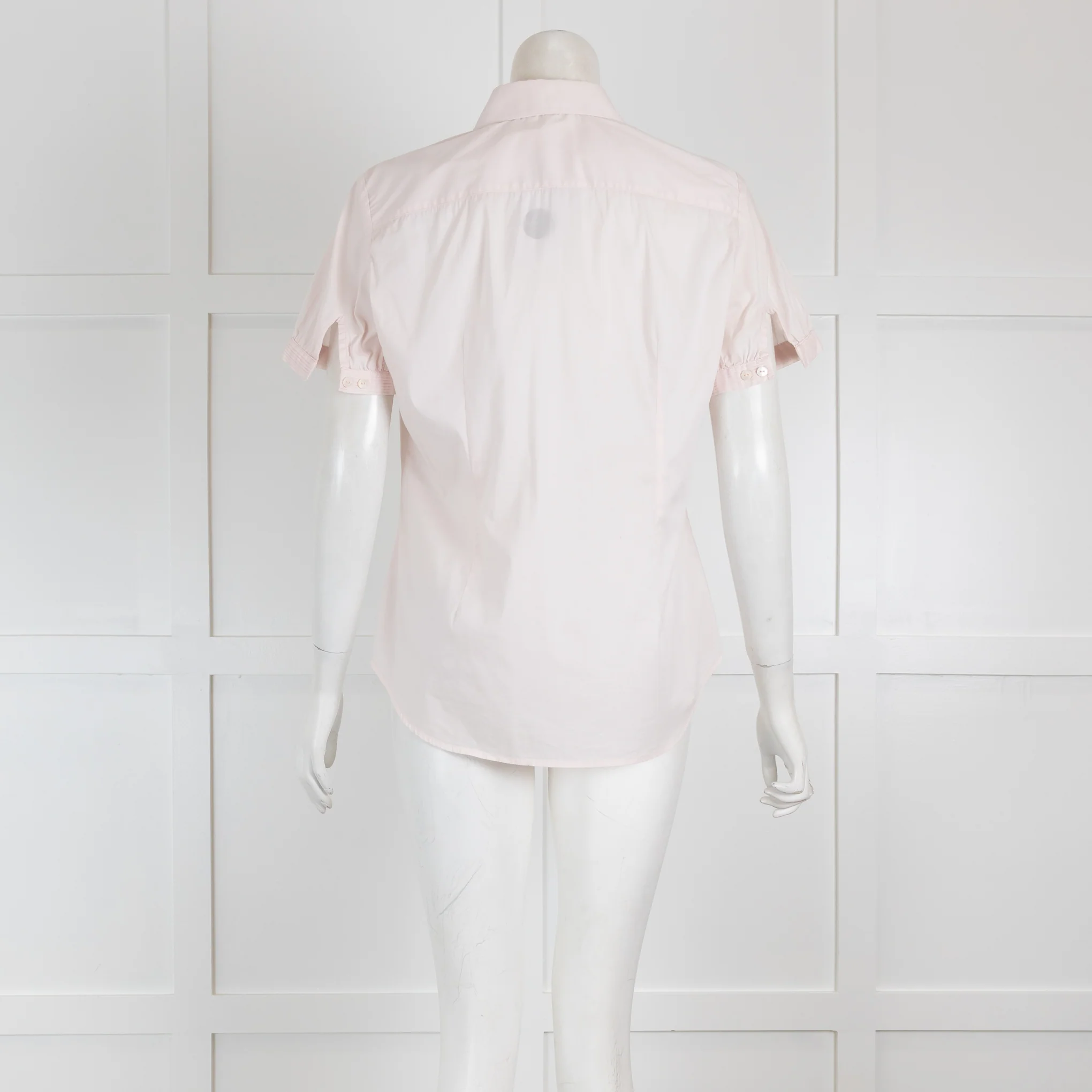 Loro Piana Pink Short Sleeved Blouse with Pleating Details - Image 2