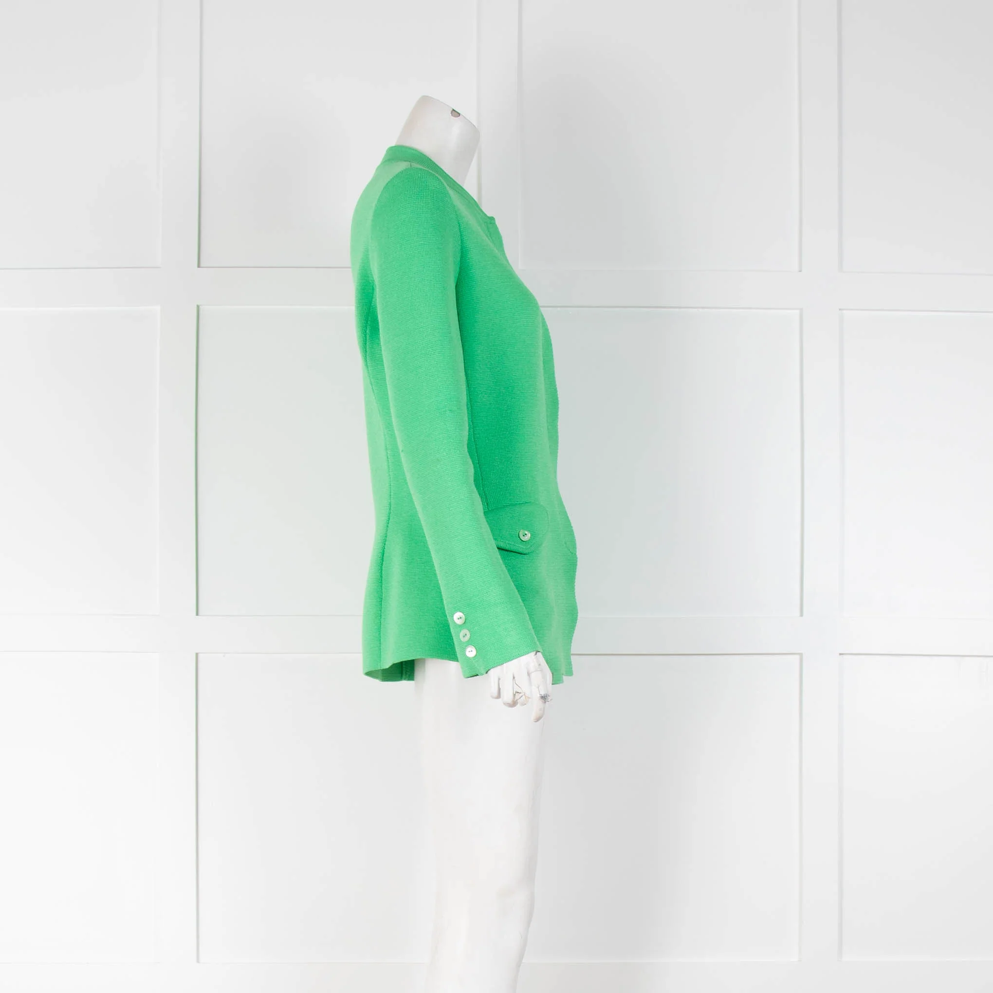 Loro Piana Silk Green Knit Jacket - Image 2