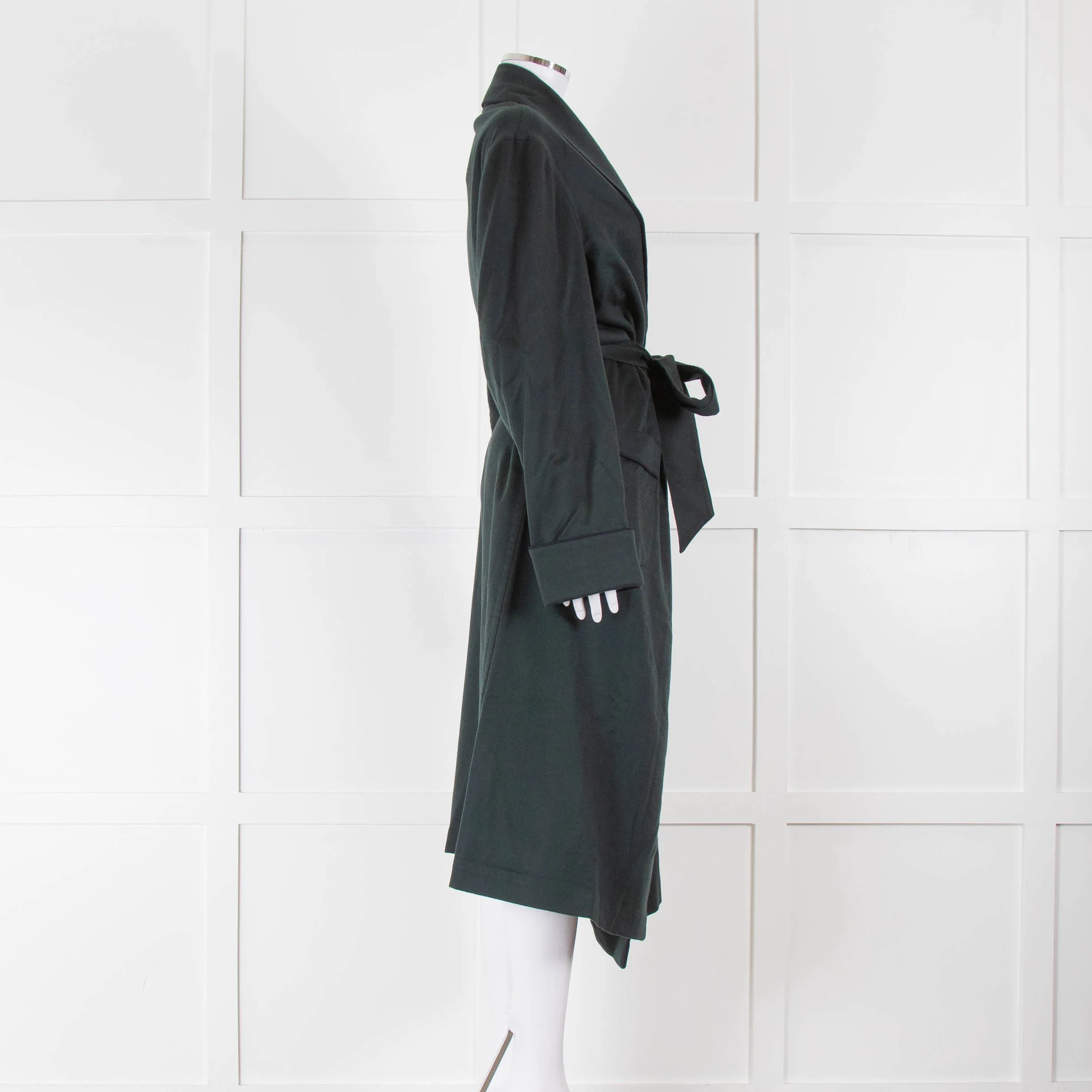 Loro Piana Teal Navy Trim Cashmere Dressing Gown - Image 3