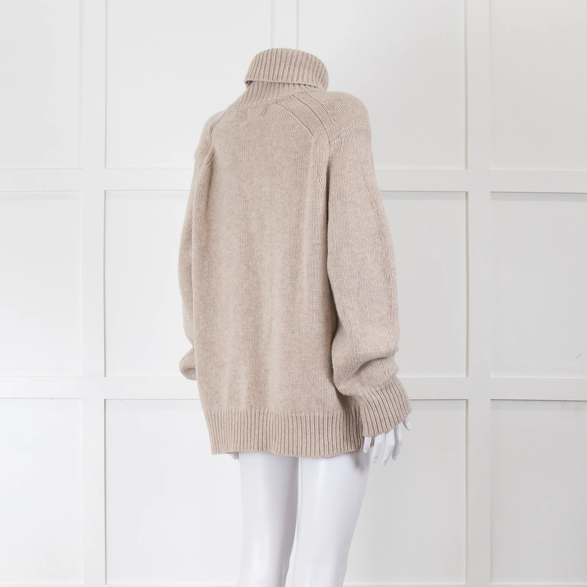 Lou Lou Studio Wool Mix Oatmeal Roll Neck Jumper - Image 4