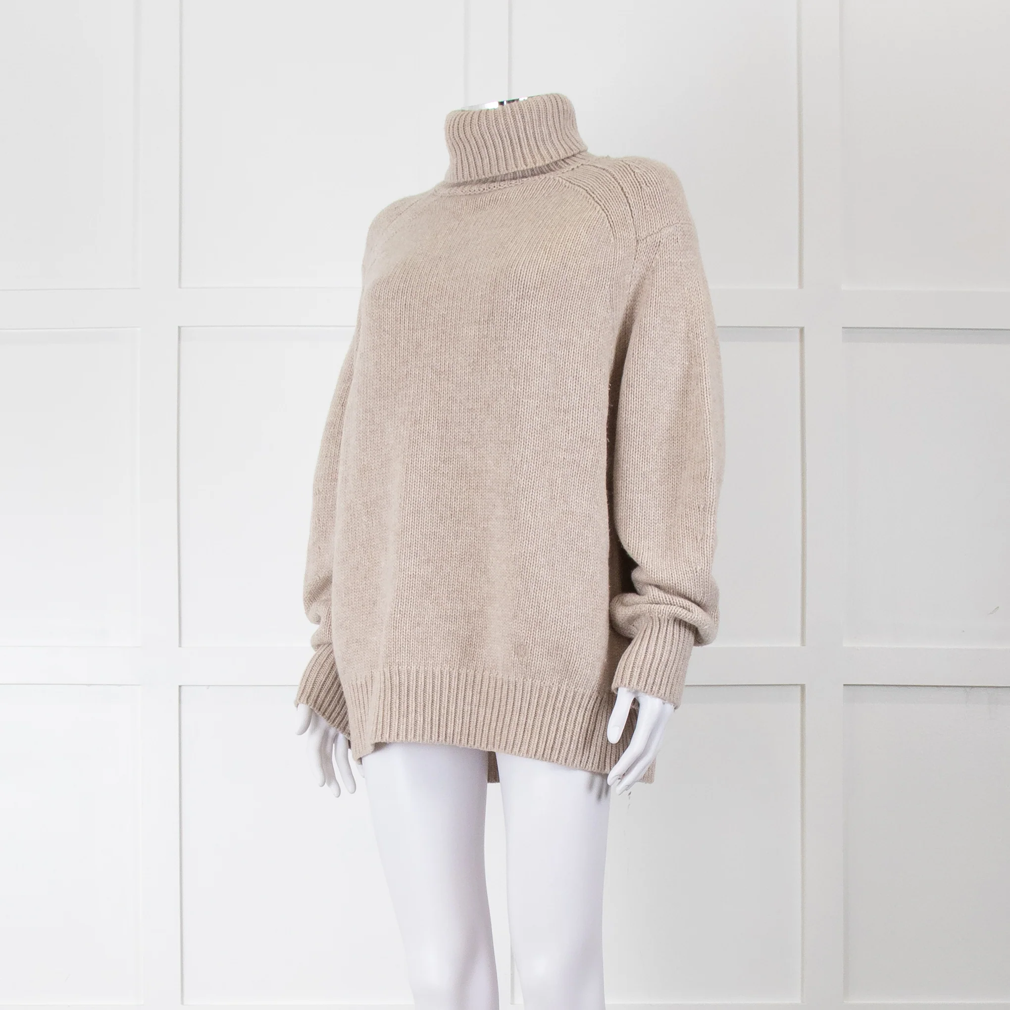 Lou Lou Studio Wool Mix Oatmeal Roll Neck Jumper - Image 8