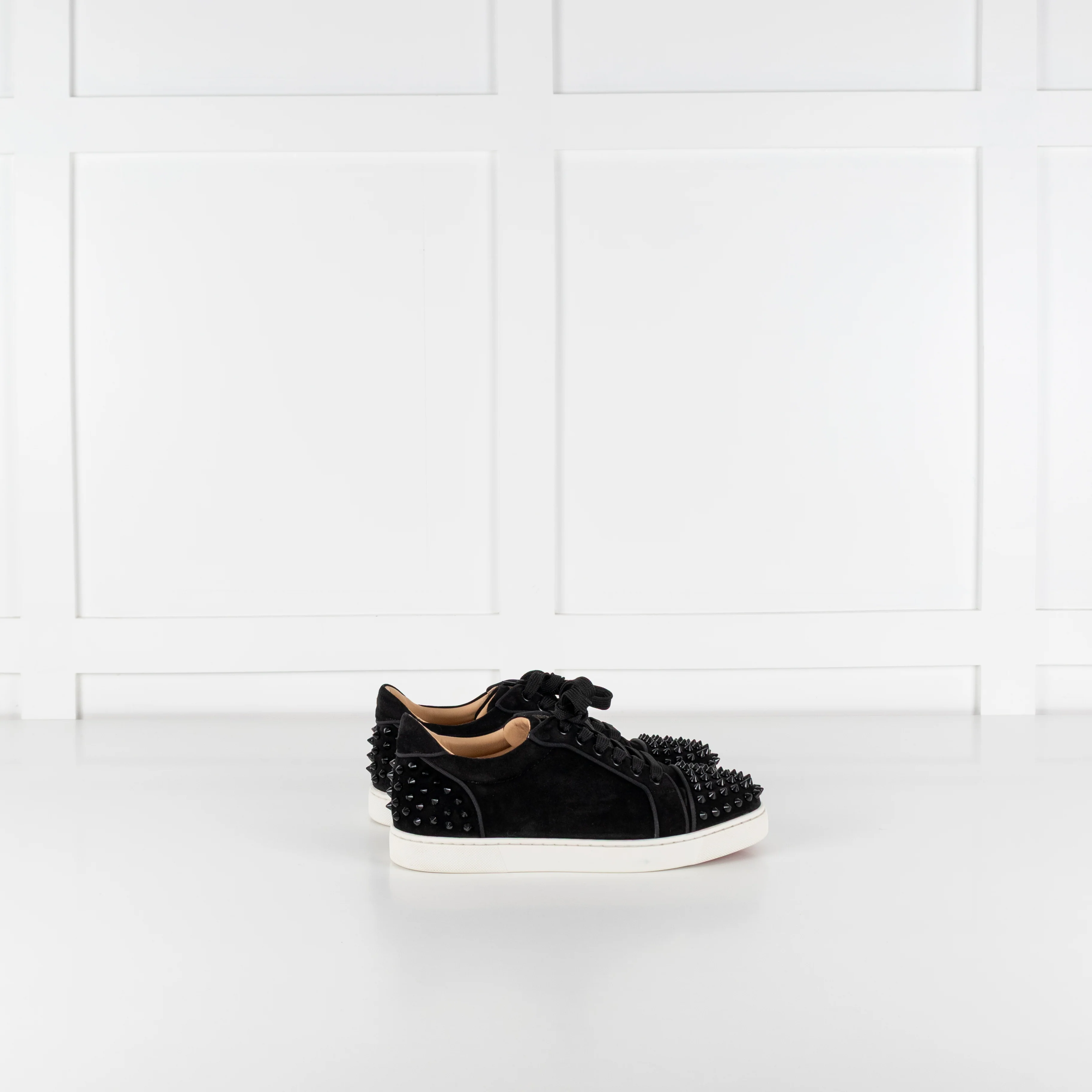 Louboutin Vieira 2 Black Suede Studded Sneaker - Image 6
