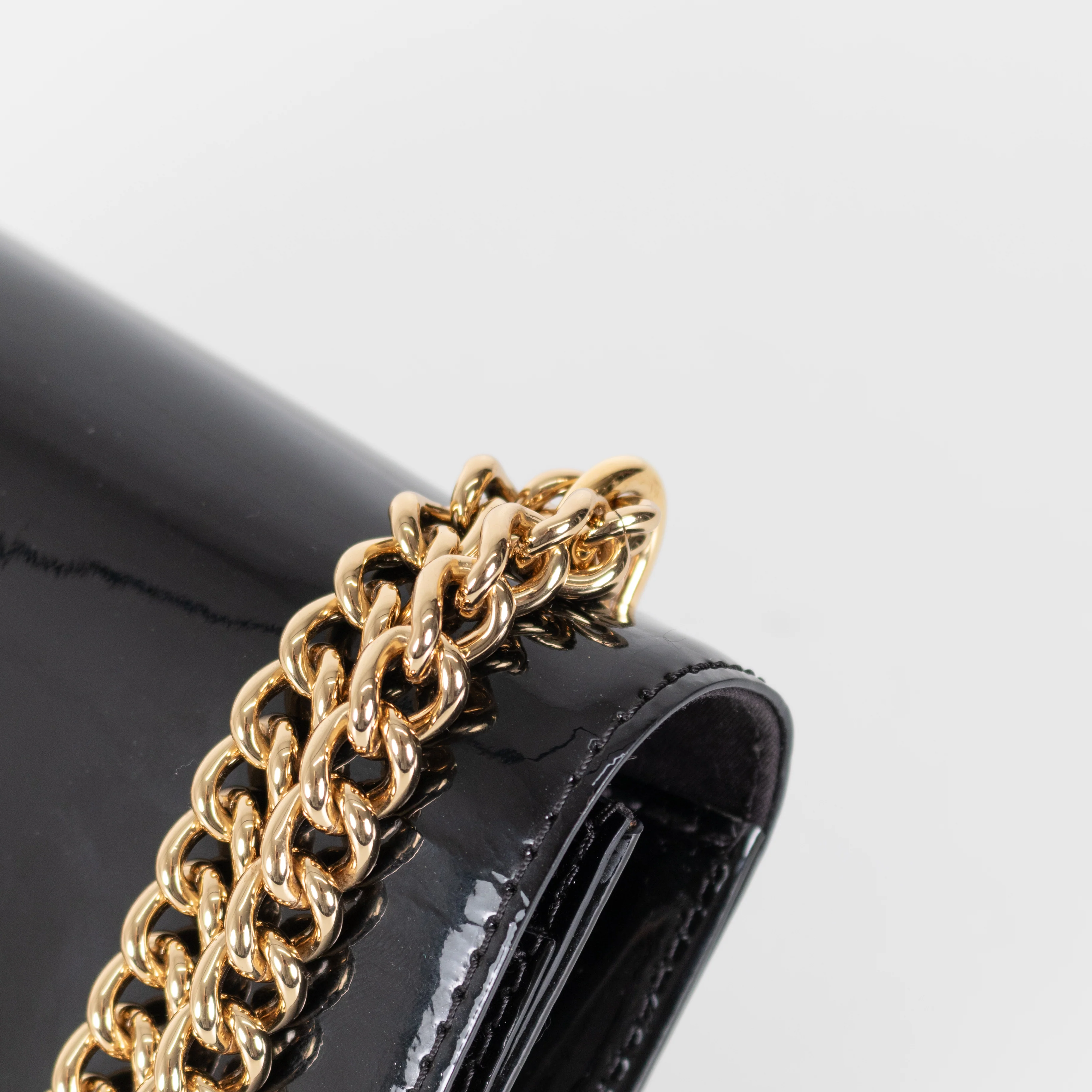 Louis Vuitton Black Patent Gold Hardware Louise MM Bag - Image 12