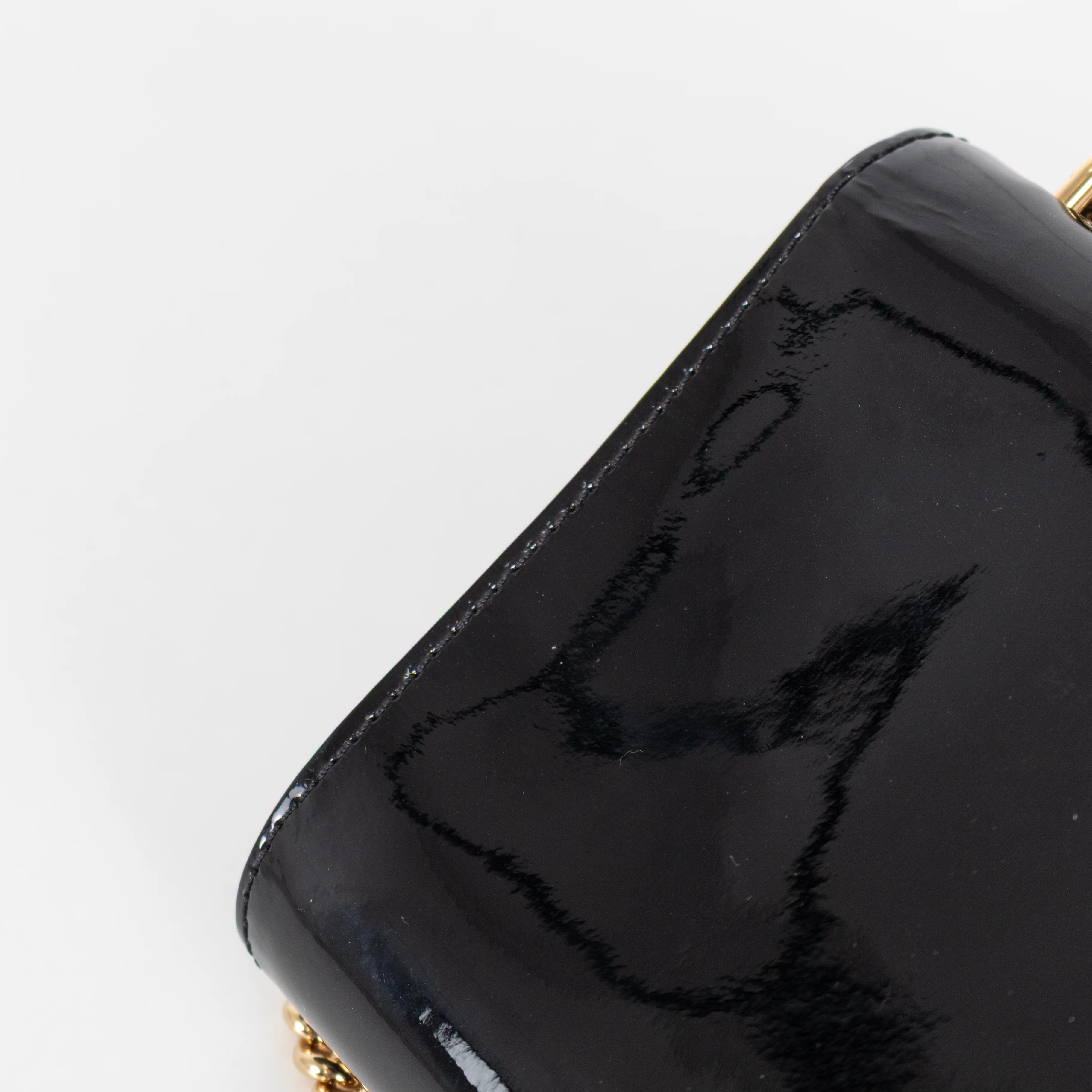 Louis Vuitton Black Patent Gold Hardware Louise MM Bag - Image 13