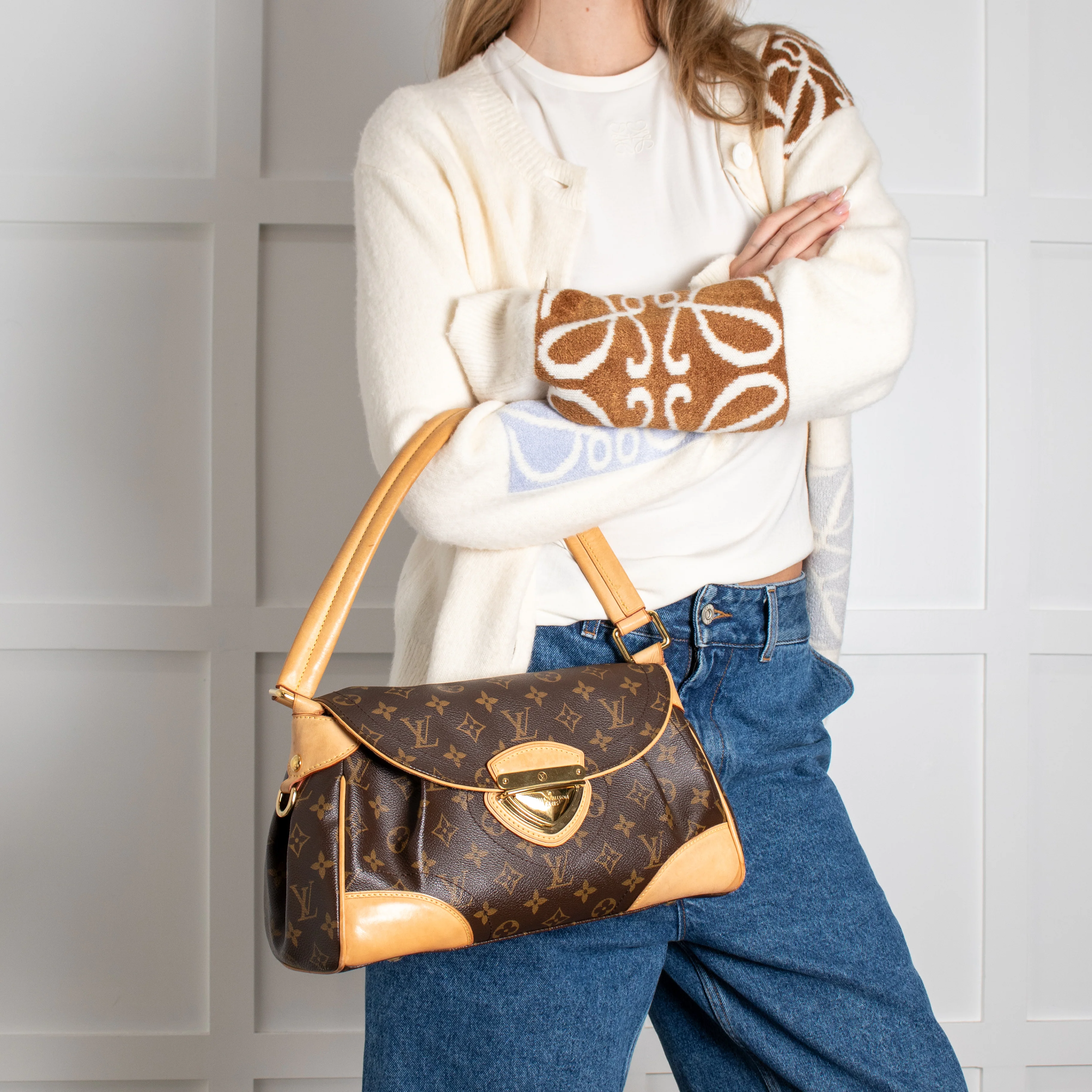Louis Vuitton Brown Monogram Beverly MM Bag - Image 6