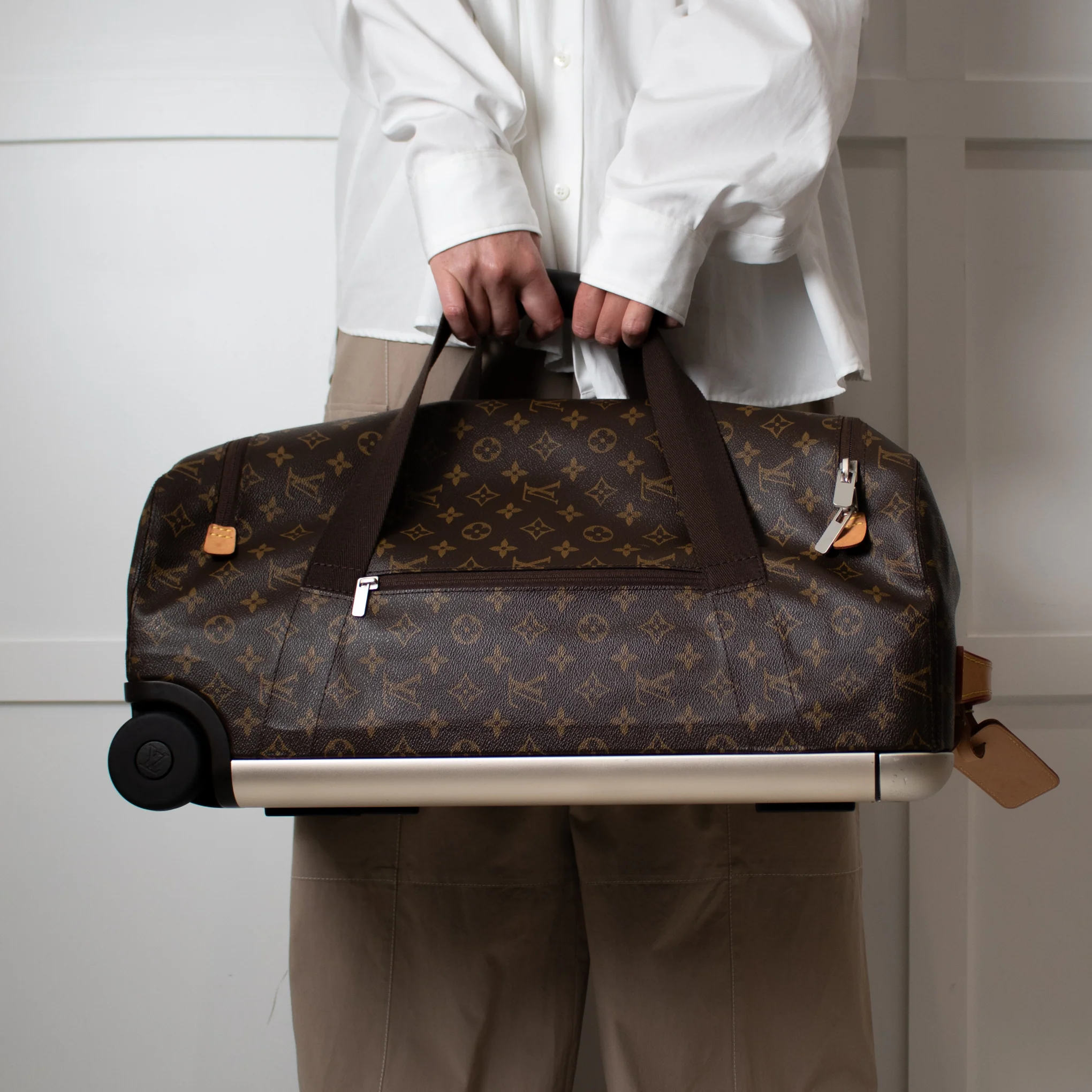 Louis Vuitton Brown Monogram Horizon Soft 55 Trolley Duffle Bag - Image 11
