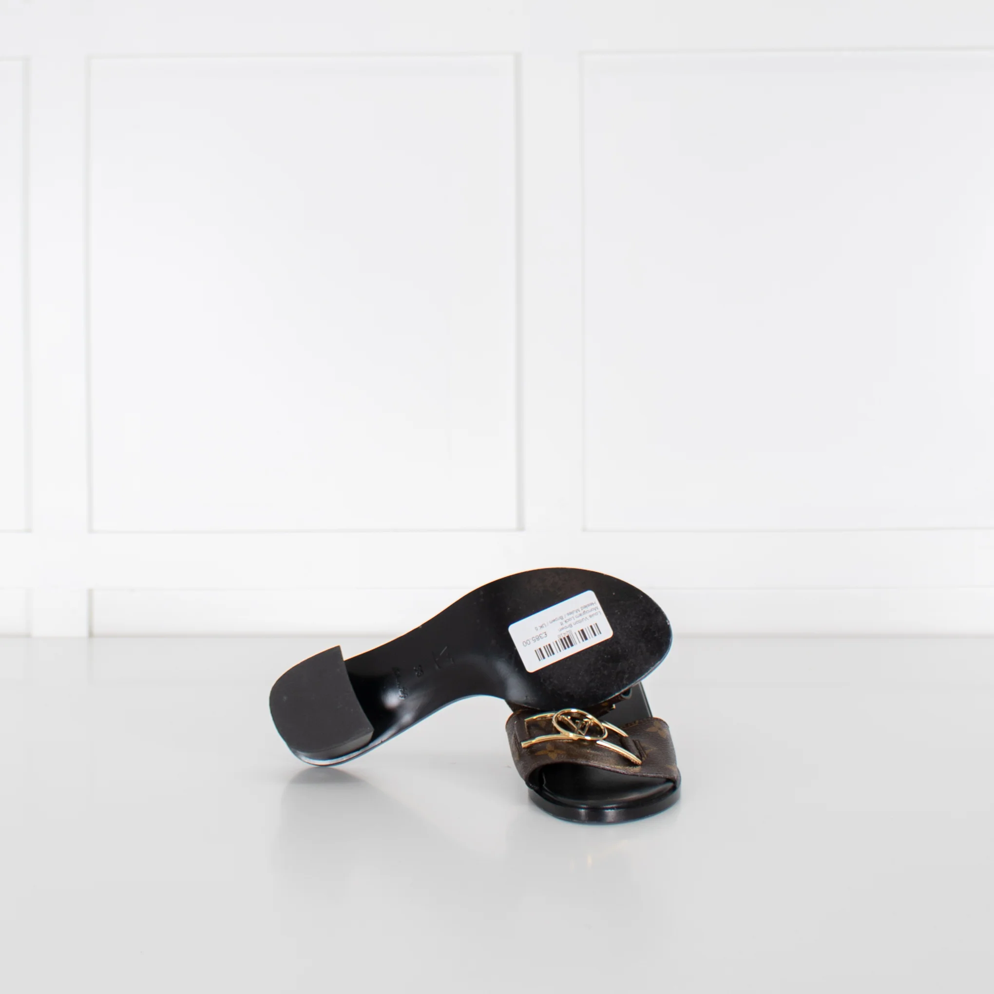Louis Vuitton Brown Monogram Lock It Heeled Mules - Image 5