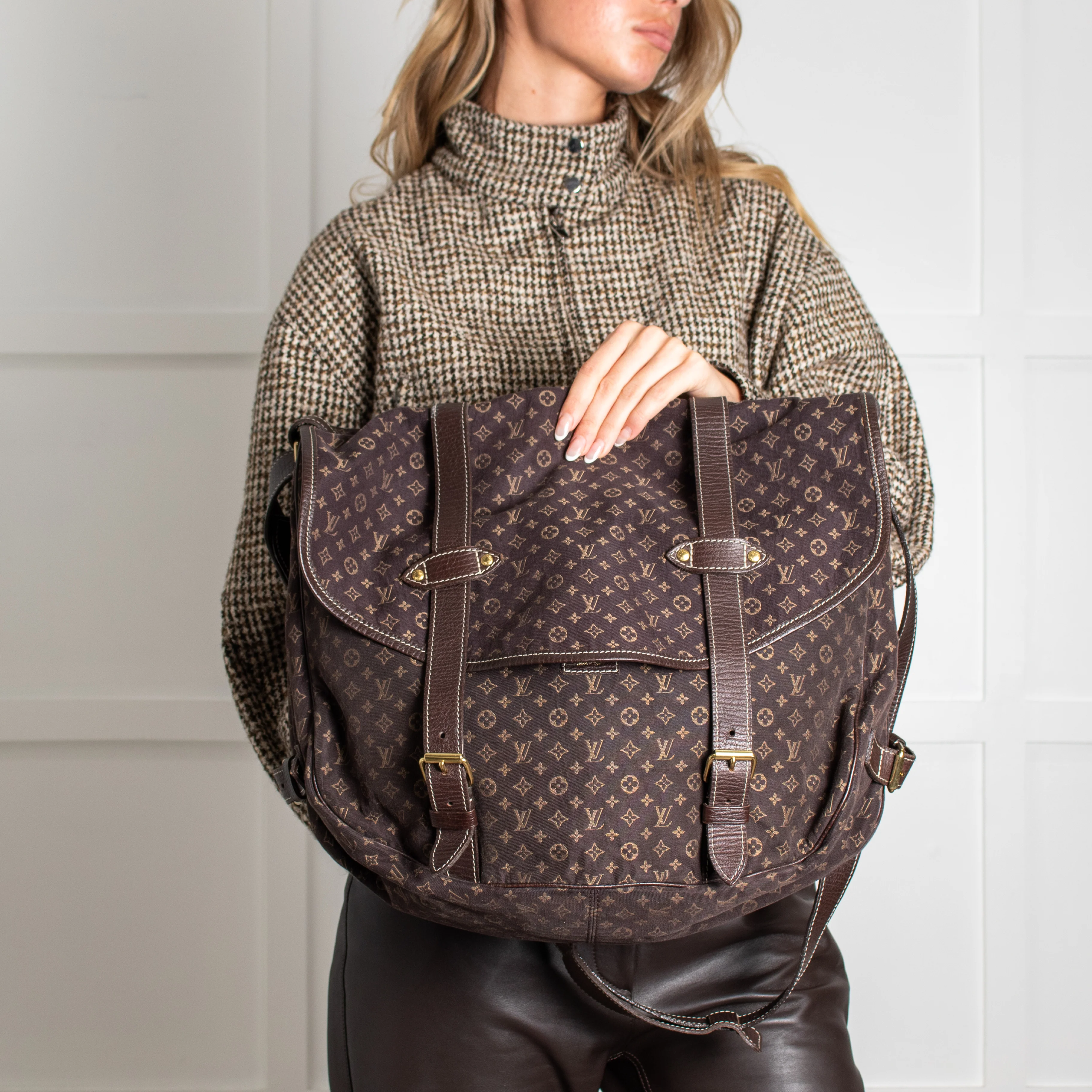 Louis Vuitton Brown Monogram Mini Lin Saumur XL Shoulder Bag - Image 6