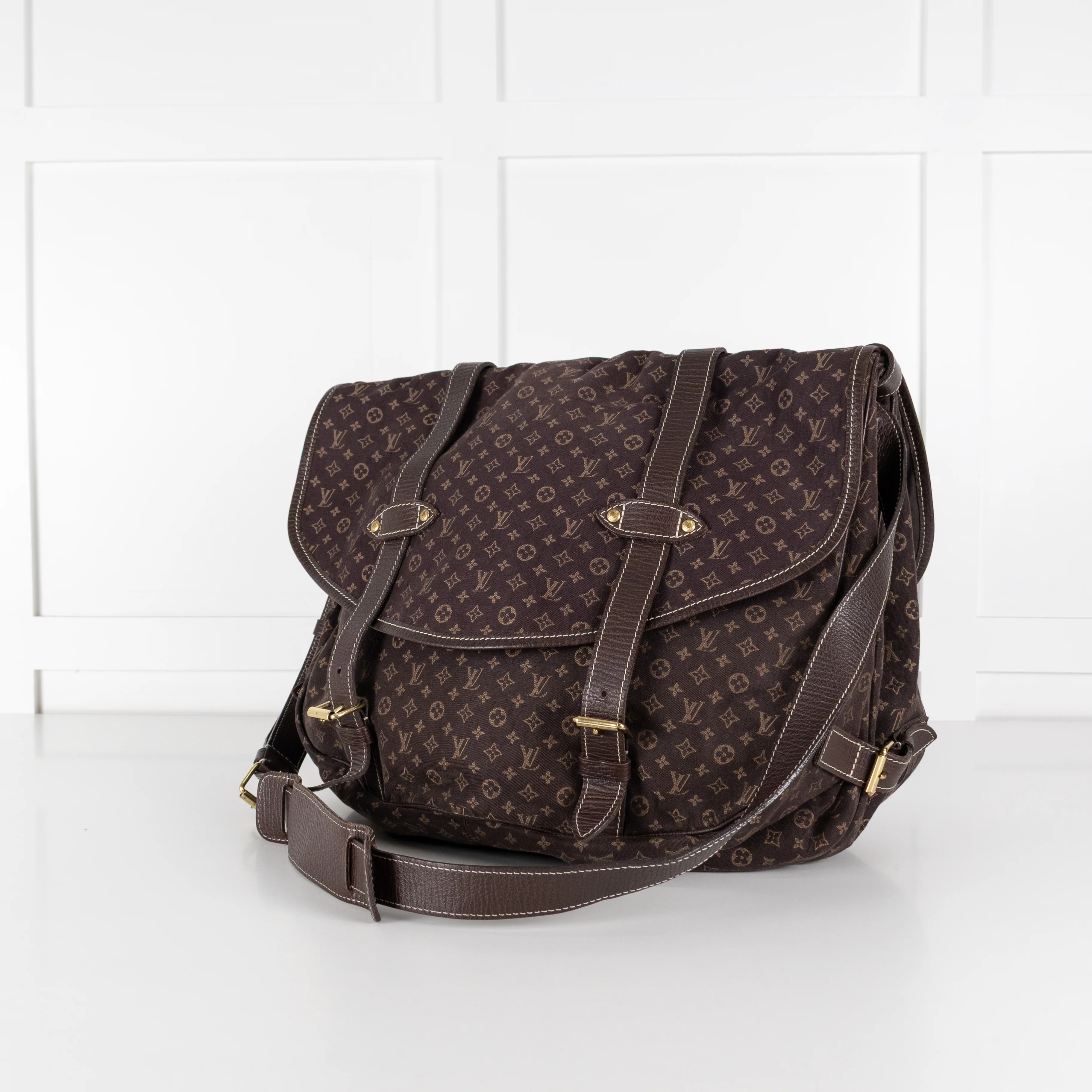 Louis Vuitton Brown Monogram Mini Lin Saumur XL Shoulder Bag - Image 9