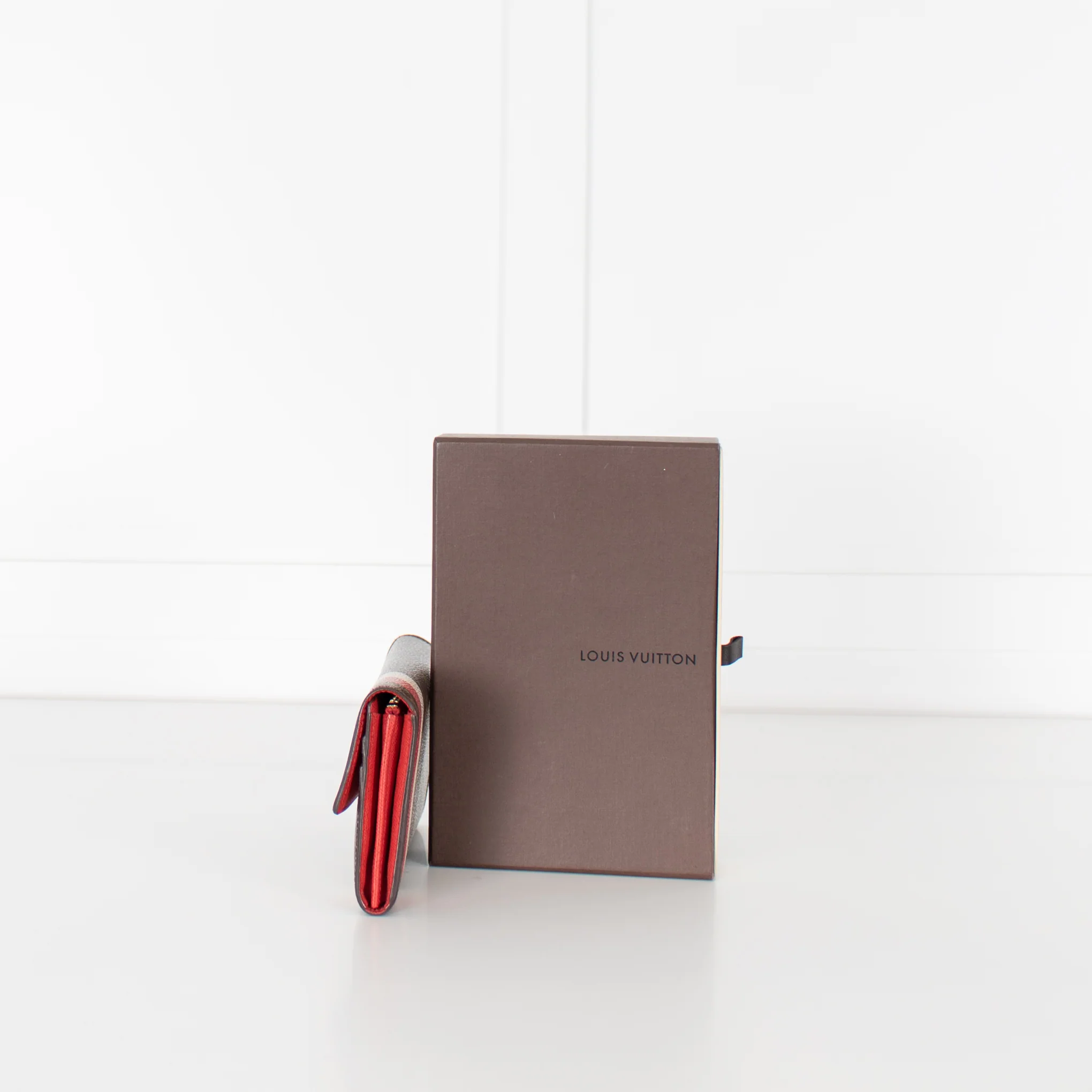 Louis Vuitton Brown Red White Groom Bellboy Porte Tresor Sarah Long Wallet - Image 3