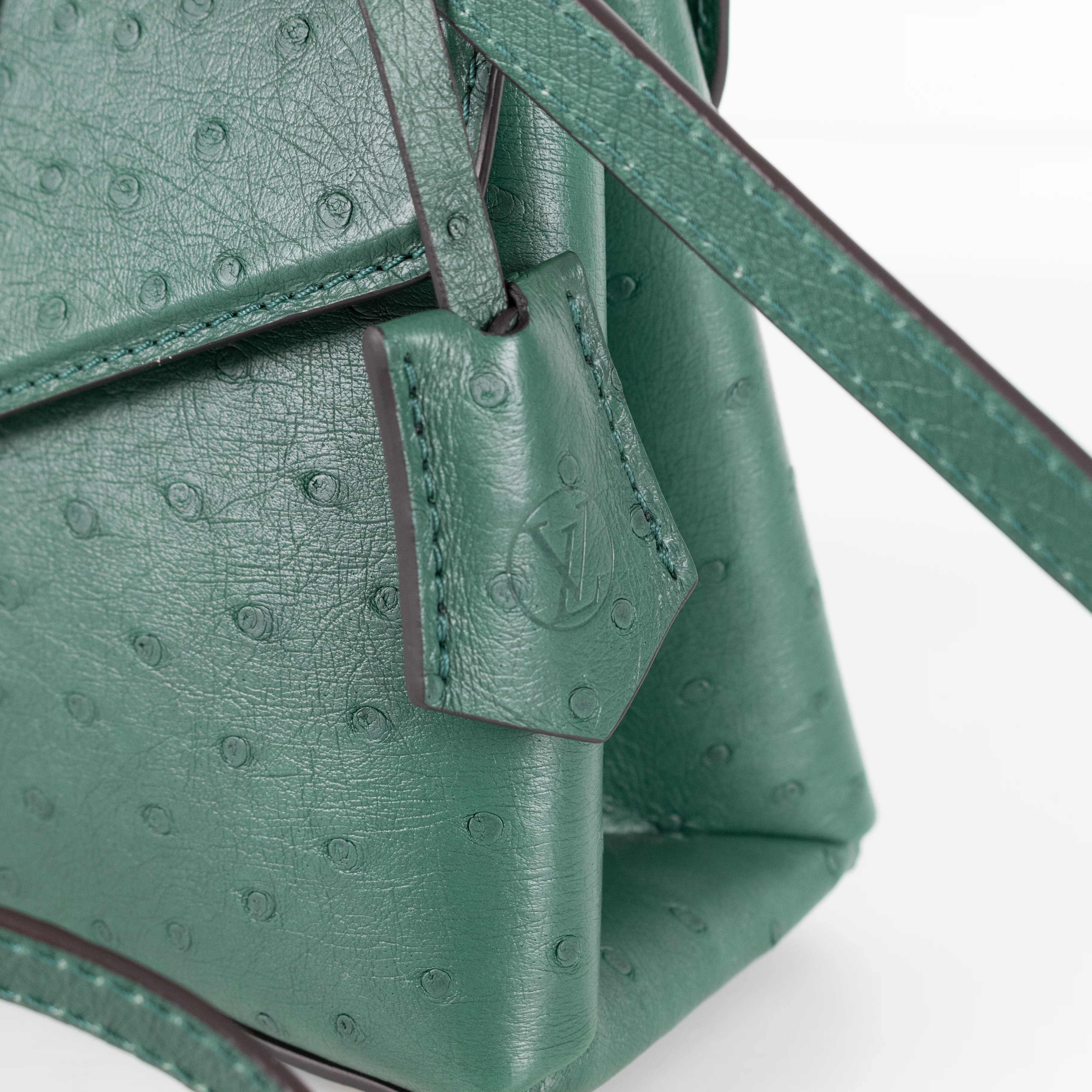 Louis Vuitton Green Ostrich Leather Rose Des Vents Mini Bag - Image 12